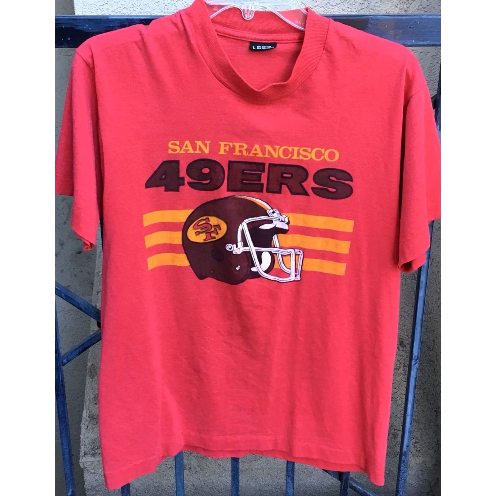 Vintage VINTAGE San Francisco 49ers T-Shirt Red Made in USA 70s 80s RN 13765 size L Mens Graphic Tee Short Sleeve Size US L / EU 52-54 / 3 - 5 Thumbnail