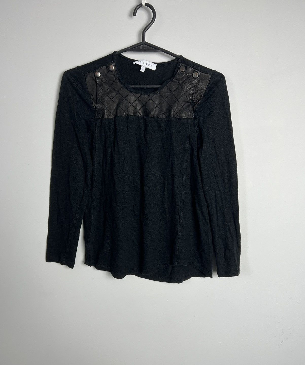 Sandro Sweater Sandro black longsleeve luxury high end Size S / US 4 / IT 40 - 1 Thumbnail