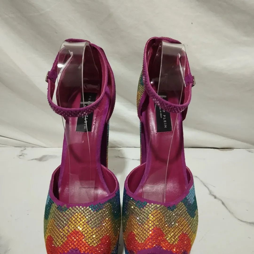 Philipp Plein Philipp Plein 120mm Cryst-Embelished Waves Rainbow Platform Size US 9 / IT 39 - 3 Thumbnail