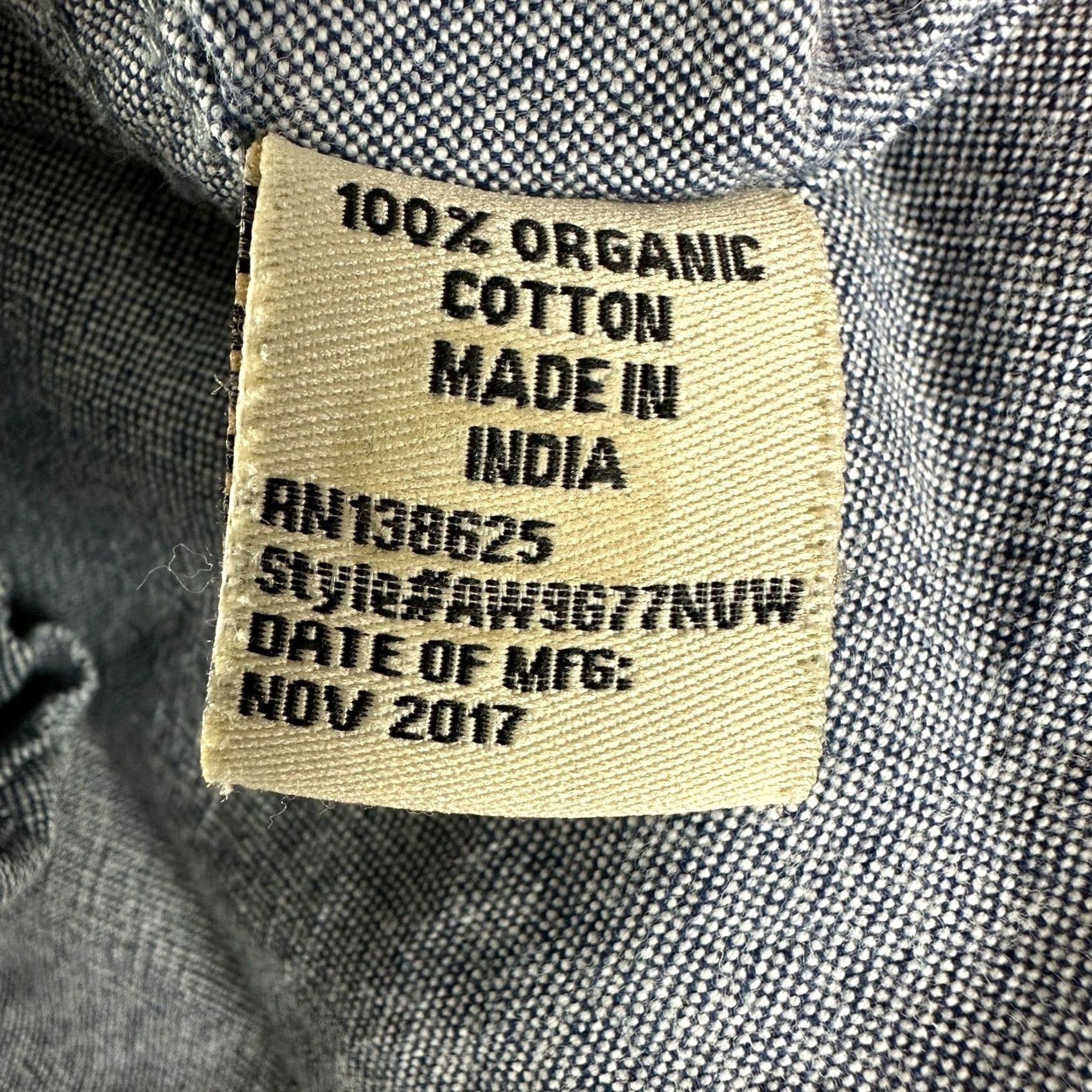 Vintage Colours Shirt Mens M Blue Chambray Organic Cotton Button Down Pocket Size US M / EU 48-50 / 2 - 5 Thumbnail