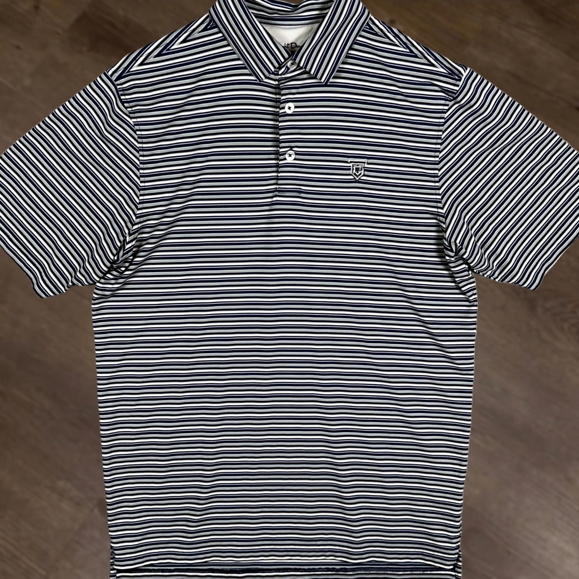 Vintage Straight Down Polo Shirt Mens M Blue Striped Golf Polo Shirt M Vintage No Size US M / EU 48-50 / 2 - 1 Thumbnail