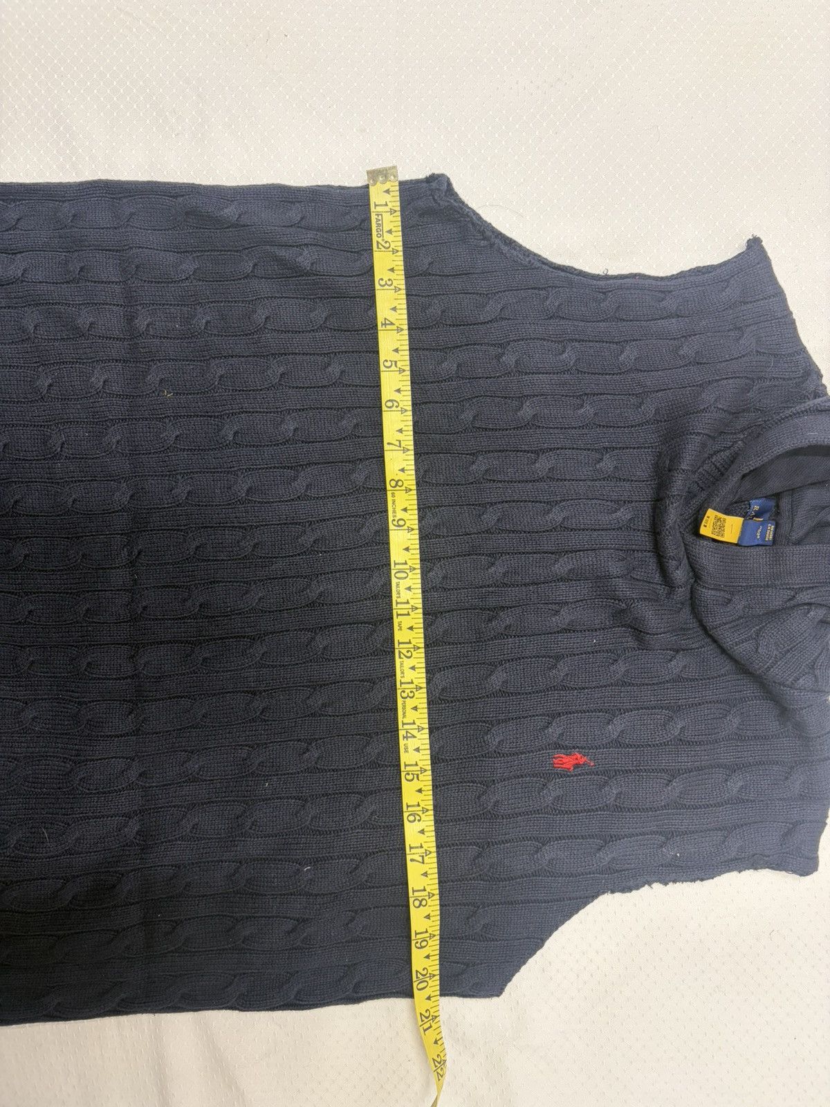 Polo Ralph Lauren Polo Ralph Lauren Cable Knit Hooded Vest- Navy Blue/Red Pony Size US XL / EU 56 / 4 - 5 Thumbnail