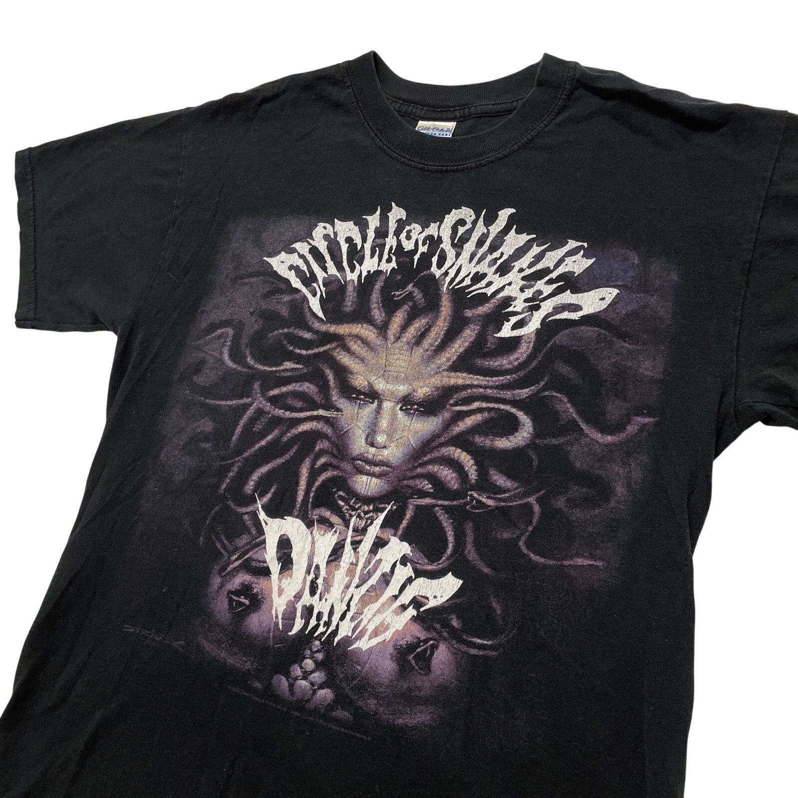 Gildan VTG Y2K 2004 Danzig Circle of Snakes Black Graphic T-Shirt M Size US M / EU 48-50 / 2 - 2 Thumbnail