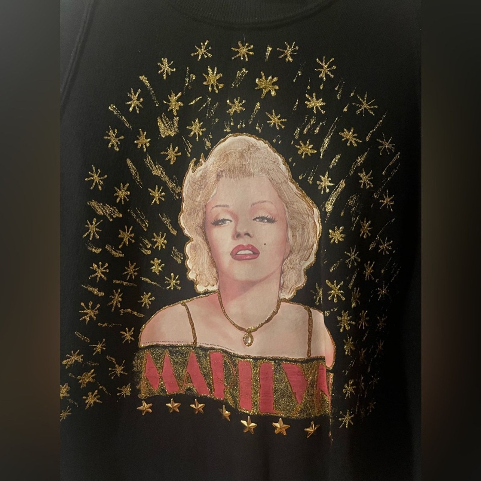 Jerzees Marilyn Monroe sweater. Marilyn surrounded by stars Size L / US 10 / IT 46 - 3 Thumbnail