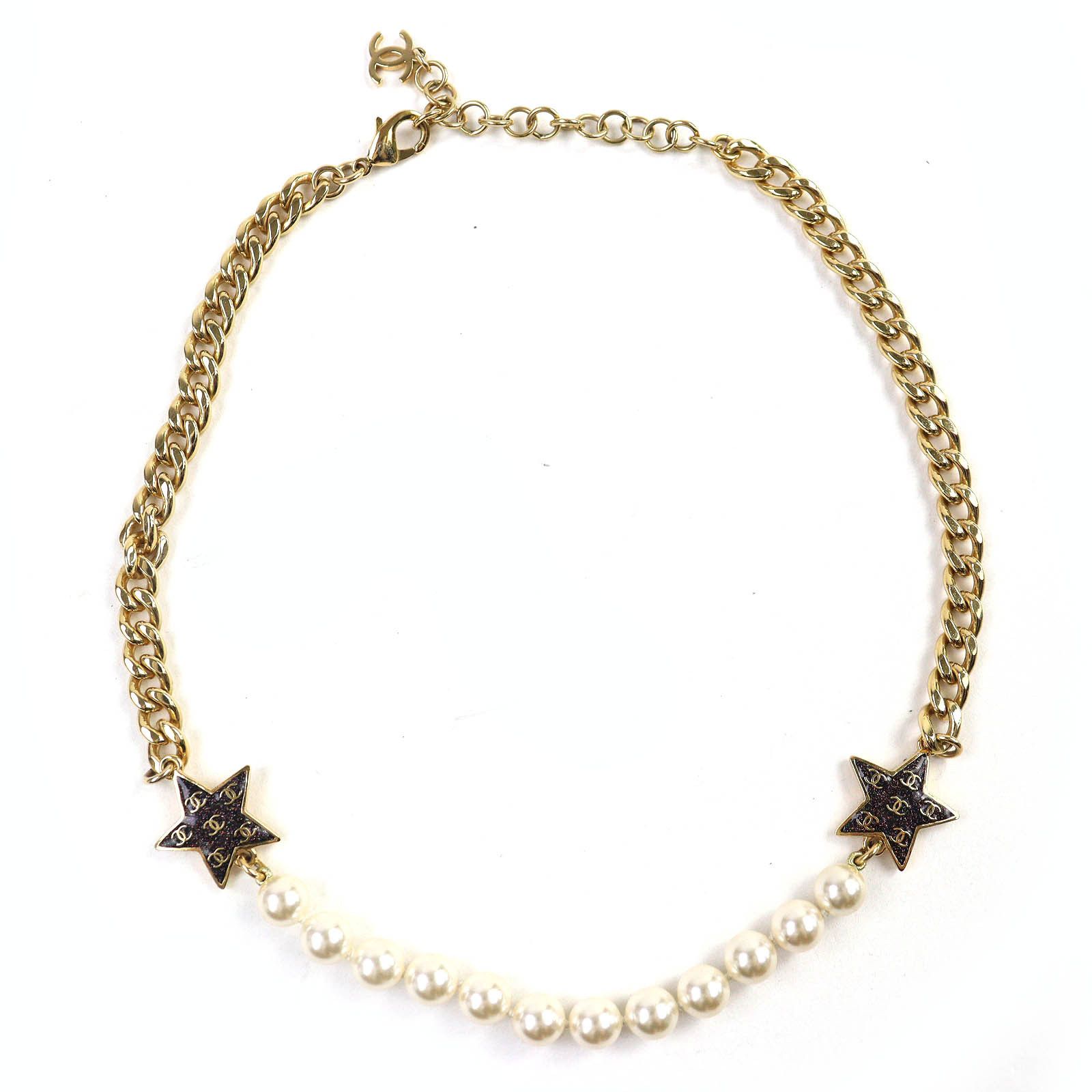 Chanel Chanel Chanel COCO Mark Star Lame Pearl Necklace Metal Necklace DUTY FREE for USA Size ONE SIZE - 1 Thumbnail