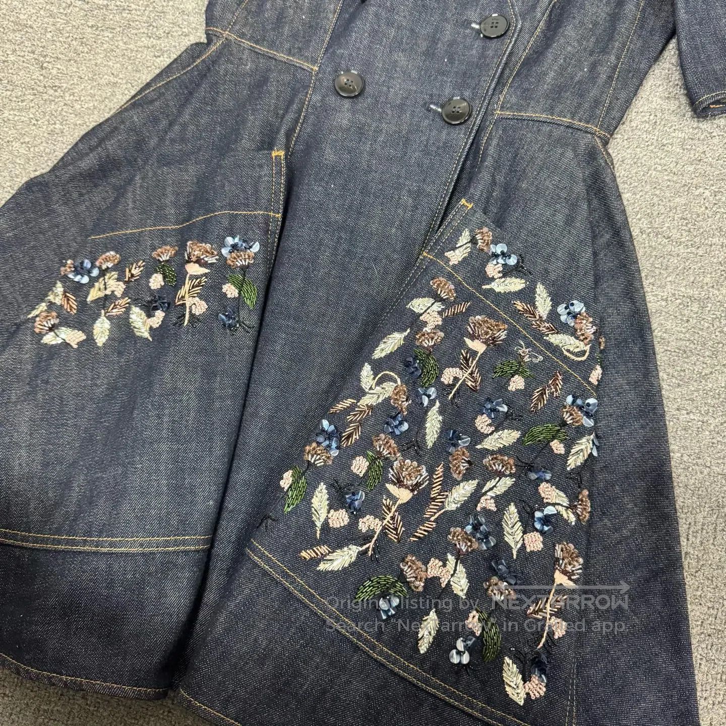 Dior Dior Heavy Industry Beaded Flower Design; Cowboy Dress| Size S / US 4 / IT 40 - 4 Thumbnail