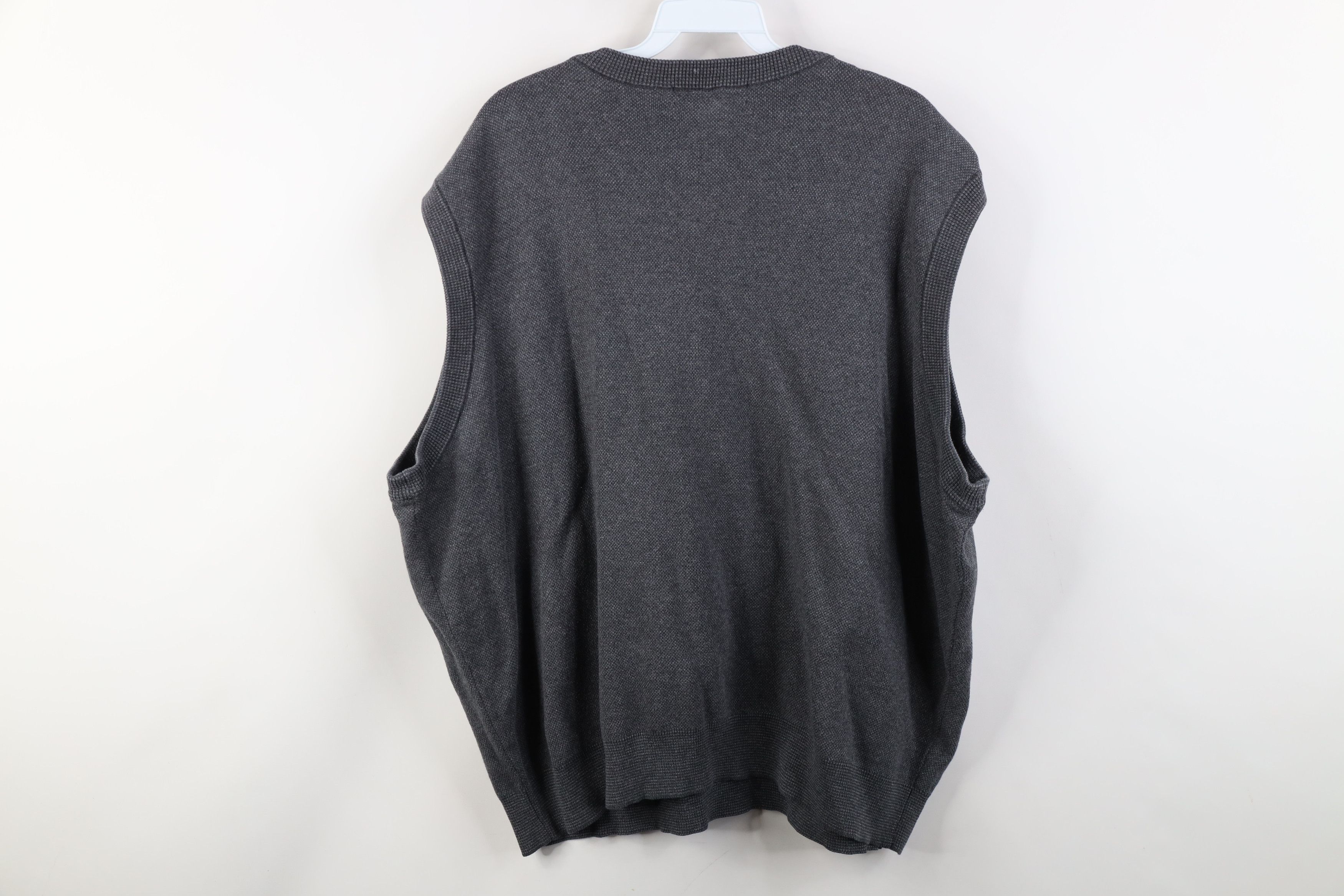Vintage Vintage 90s Streetwear Cotton Knit V-Neck Sweater Vest Gray Size US XL / EU 56 / 4 - 9 Thumbnail