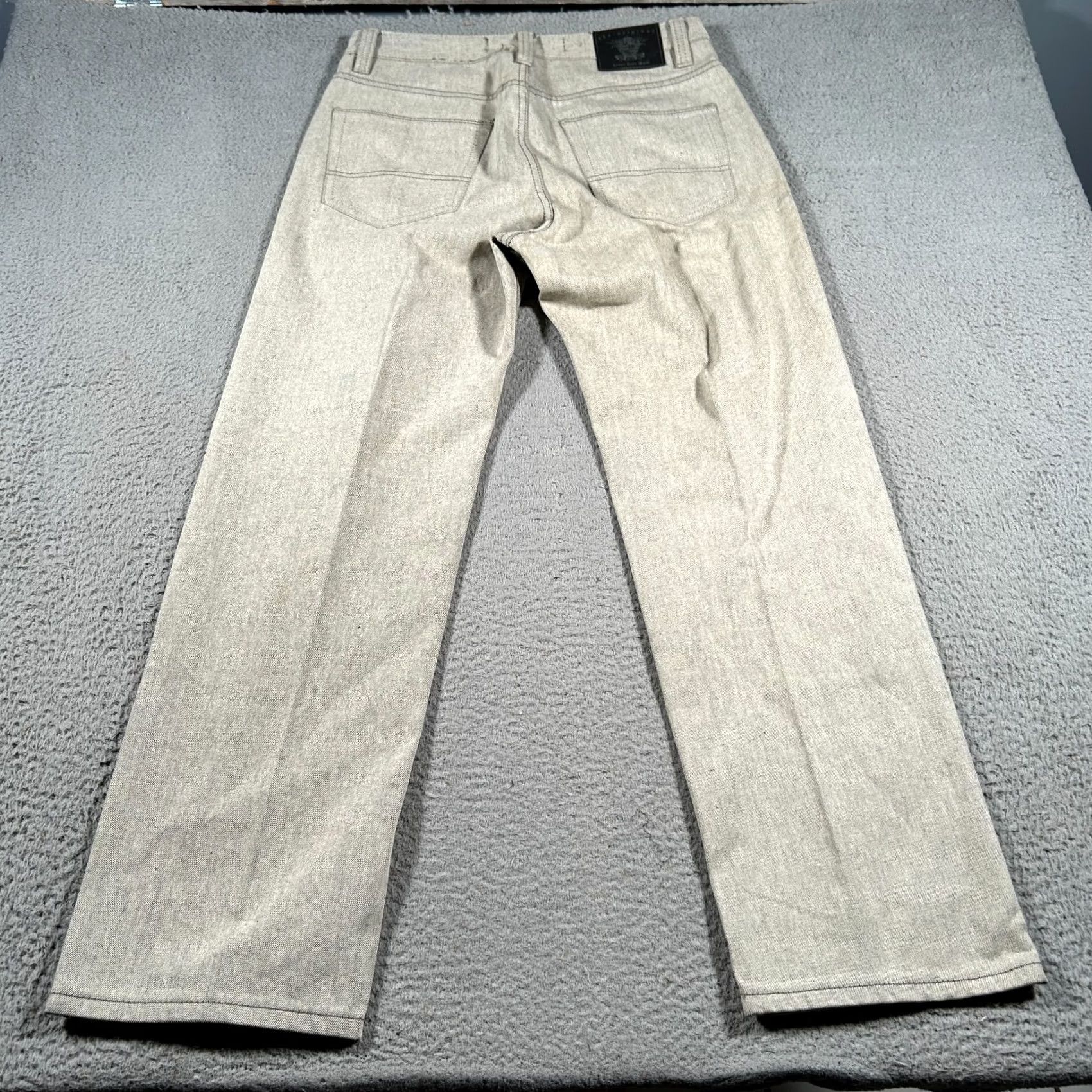 Vintage PJ Mark Denim Jeans Mens 34x32 Beige Straight Leg Regular Cotton Blend 5 Pocket Design Belt Loops Zip Closure Mid Rise Denim Regular Fit Size US 34 / EU 50 - 2 Thumbnail