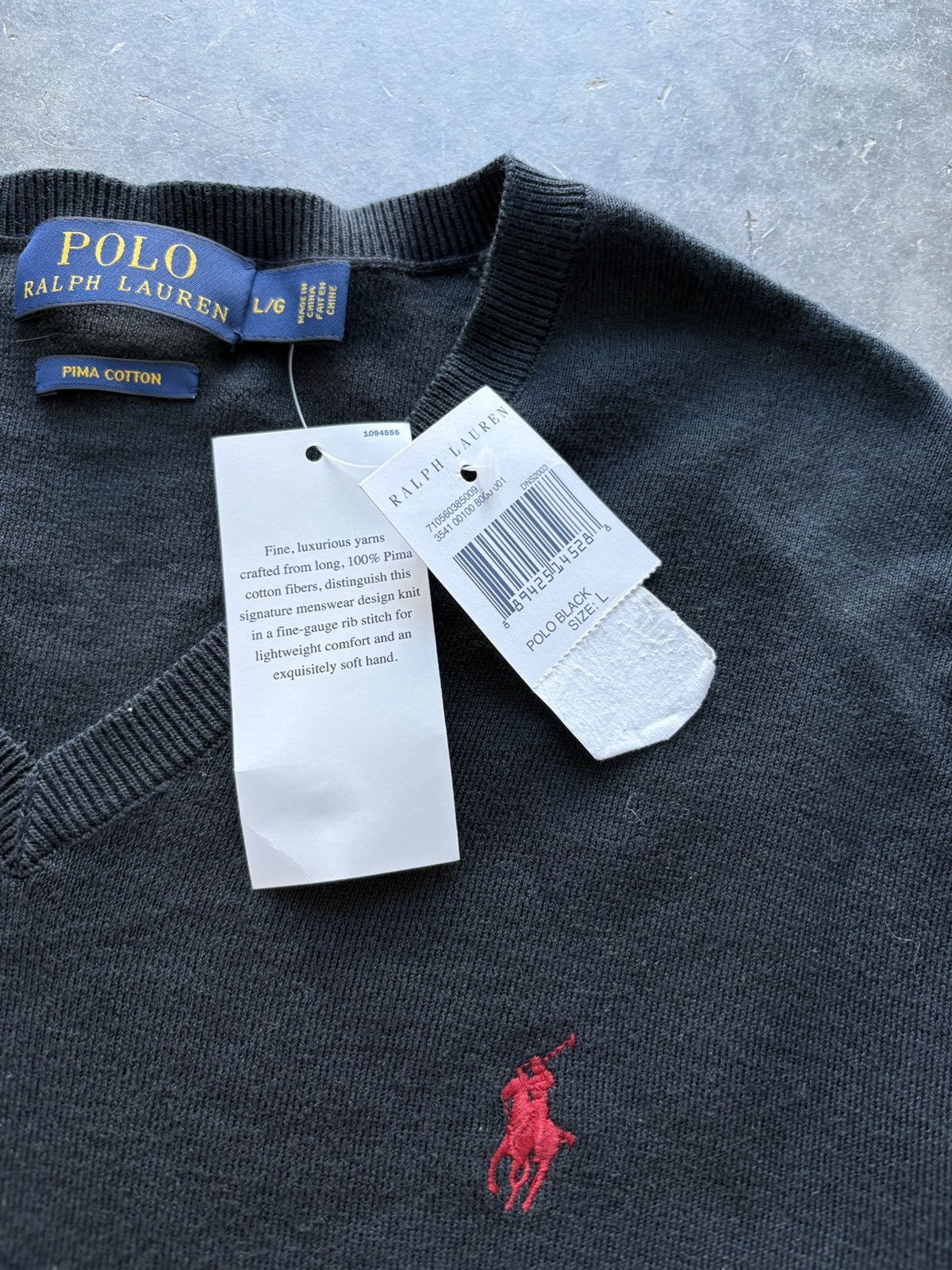 Polo Ralph Lauren NWT Polo Ralph Lauren Pima Cotton V Neck Sweater Size US L / EU 52-54 / 3 - 5 Thumbnail