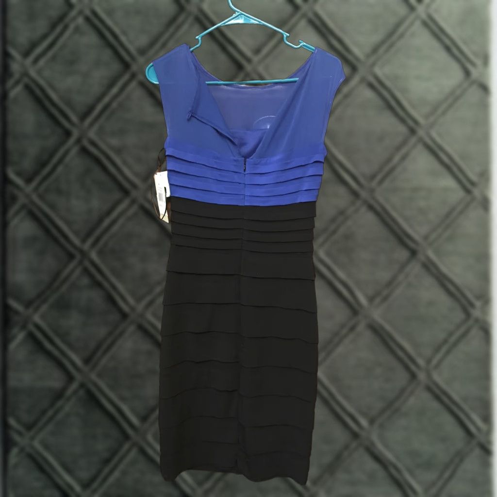 Vintage Sangria Tank Dress Sleeveless Knee Length Black Ruffle Zip High Neck Party Cocktail Womens 6 NWT Size M / US 6-8 / IT 42-44 - 1 Thumbnail