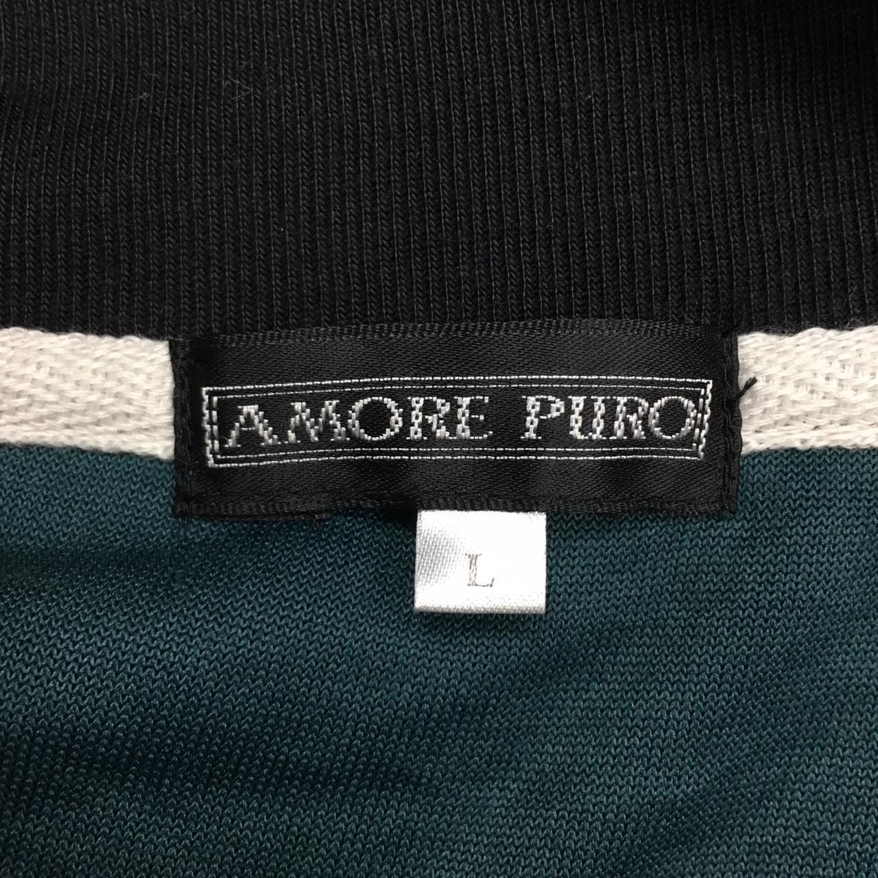 Vintage Vtg AMORE PURO Zip Up Sweater Spell Out Streetwear Size US L / EU 52-54 / 3 - 4 Thumbnail