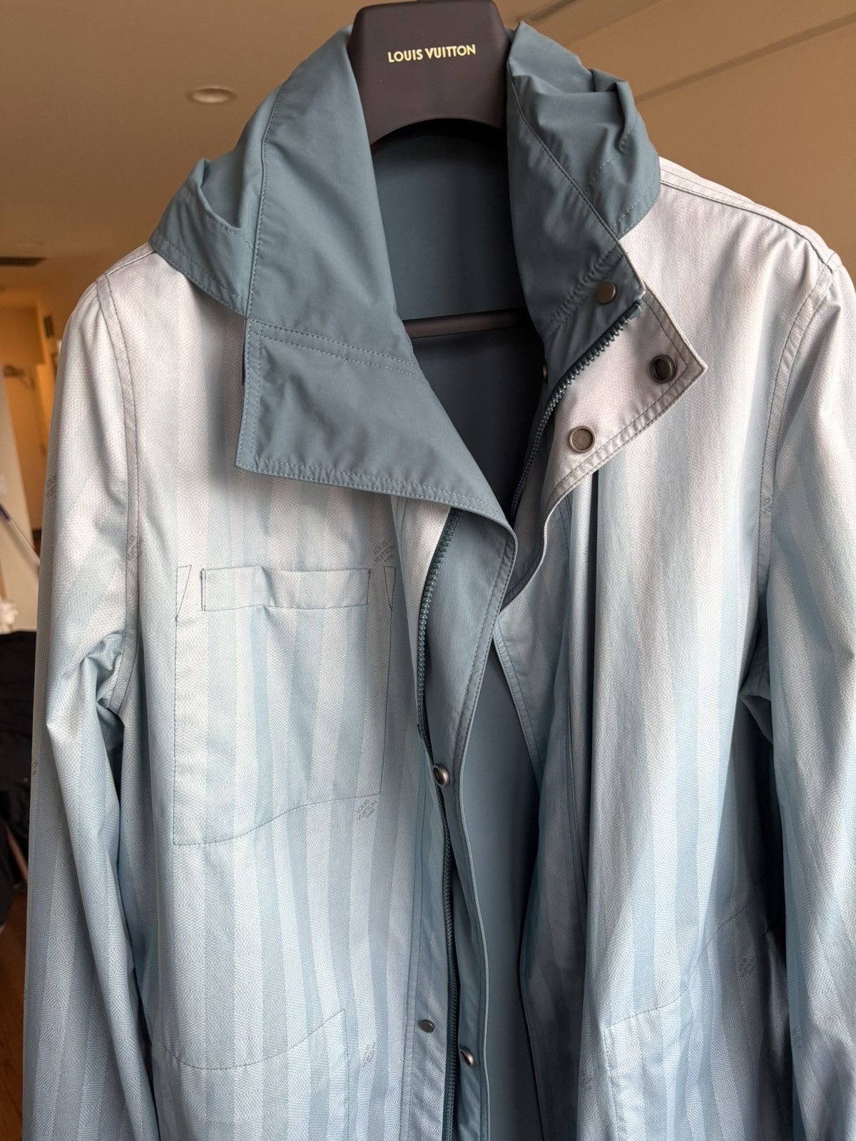 Damier Stripes Reversible Parka
