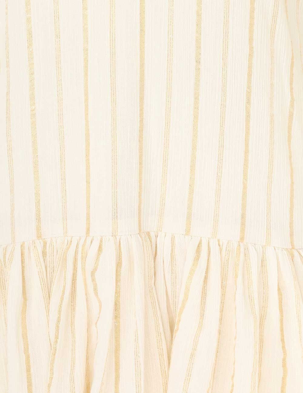 Zimmermann oc11z0525 Waverly Tiered Midi Dress in Ivory & Gold Size XS / US 0-2 / IT 36-38 - 7 Thumbnail