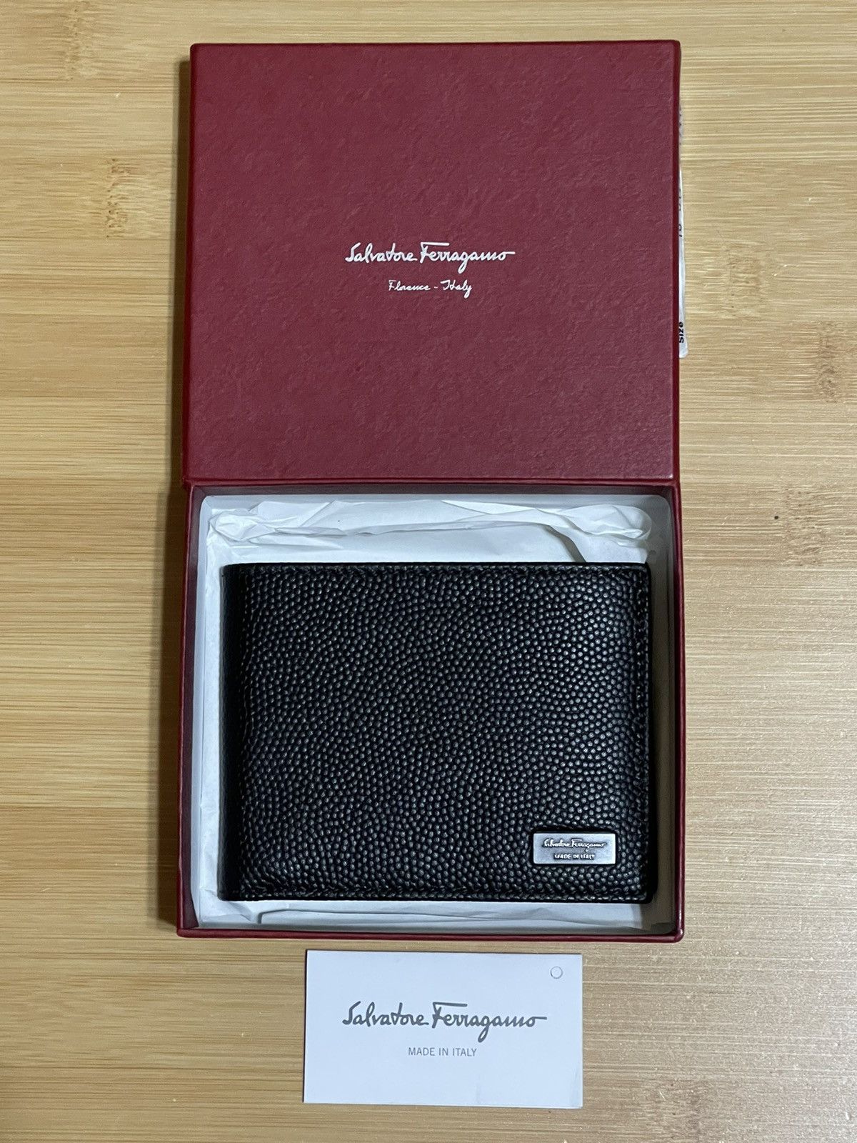 Salvatore Ferragamo Salvatore Ferragamo Black Nero Pebble Calf Wallet New Grailed