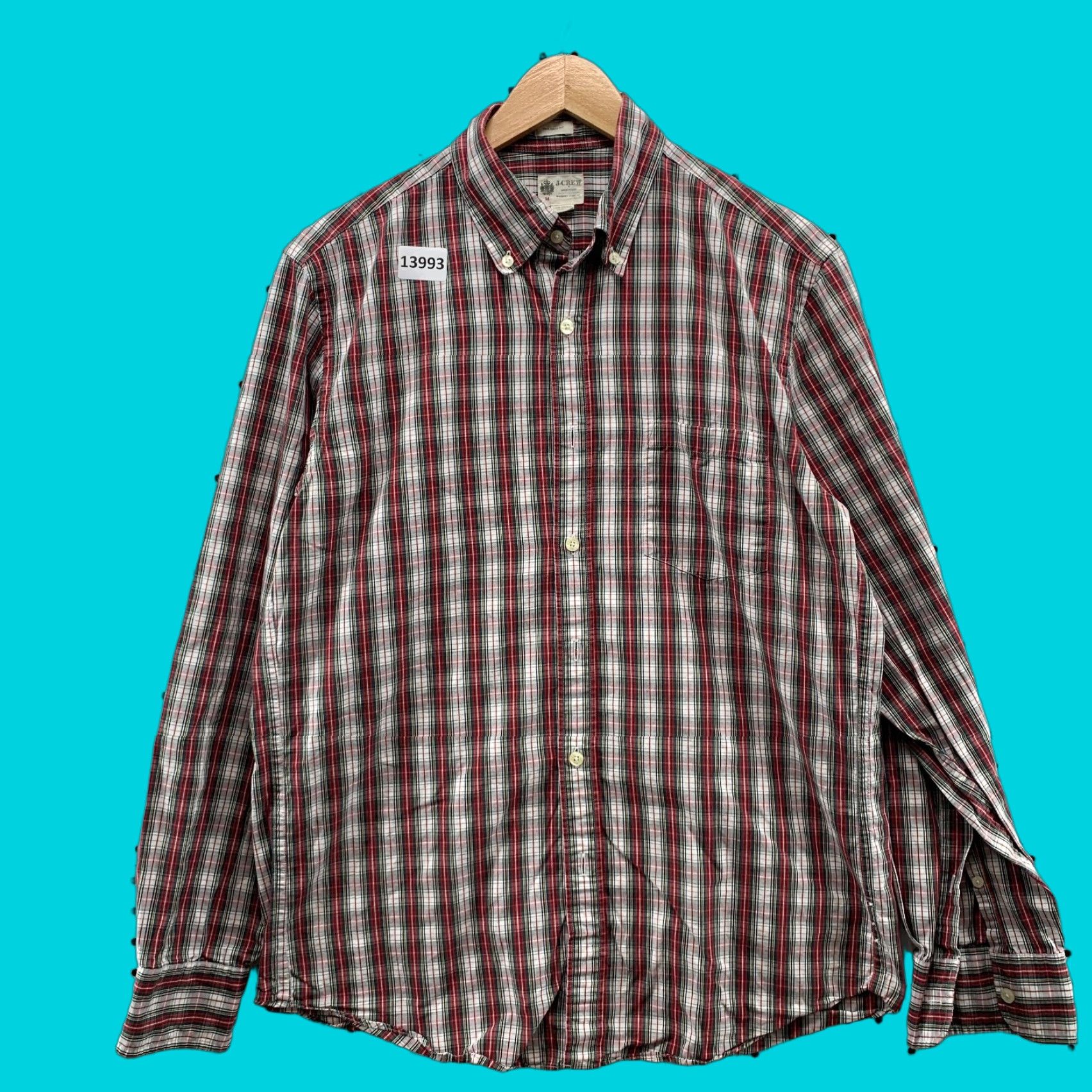 J.Crew J.Crew Button-Down Collared Shirt Red White Plaid Long Sleeve Medium 22x29.5 Shirt Mens Red Plaid 90s Dreams In Motion Size US M / EU 48-50 / 2 - 1 Thumbnail