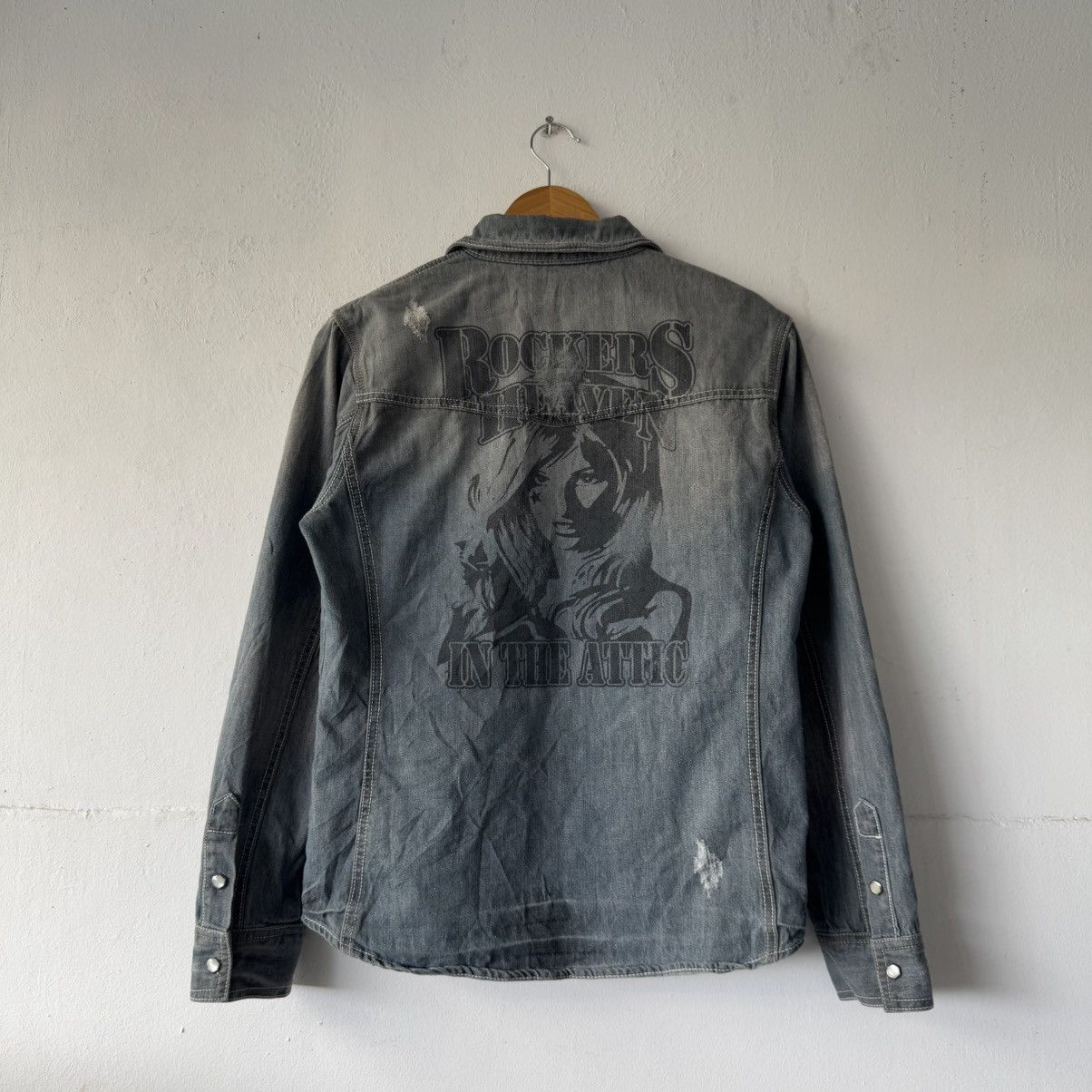 If Six Was Nine 2000s in the attic rockers heaven denim distressed shirt Size US M / EU 48-50 / 2 - 1 Thumbnail