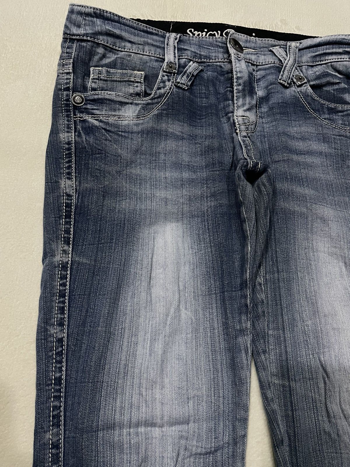 Japanese Brand Vintage Spicy Denim Skinny Faded Mudwash Denim Jeans Size US 33 - 5 Thumbnail
