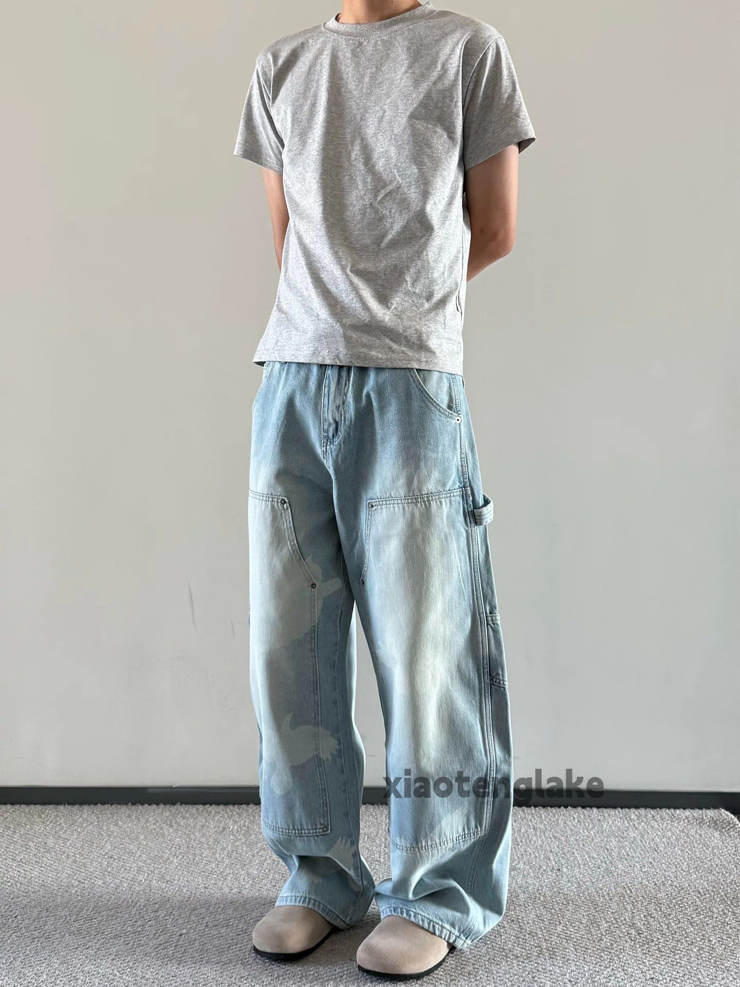 Jean × Vintage Unisex washed faded utility skate hiphop cargo jeans Size US 32 / EU 48 - 2 Thumbnail