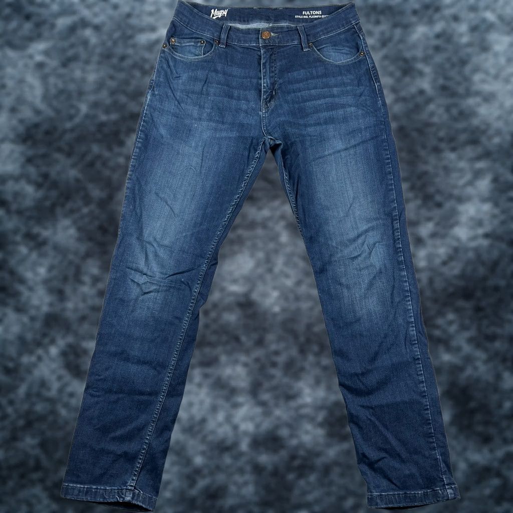 Vintage Mugsy Fultons Slim Fit Jeans Stretch Denim 33x32 Mens Blue Pants Cotton Denim Fabric Jeans Size US 33 - 1 Thumbnail