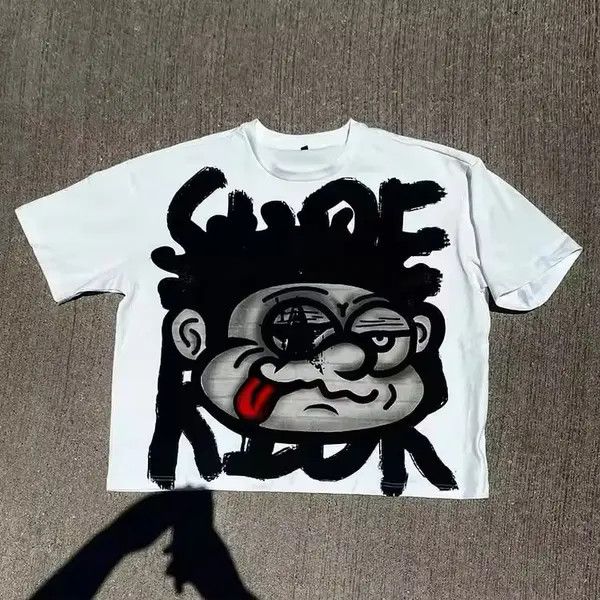 Other Aikawa x Asada Big Injured Face Graphic Print Cotton T-Shirt Size US XXL / EU 58 / 5 - 4 Thumbnail