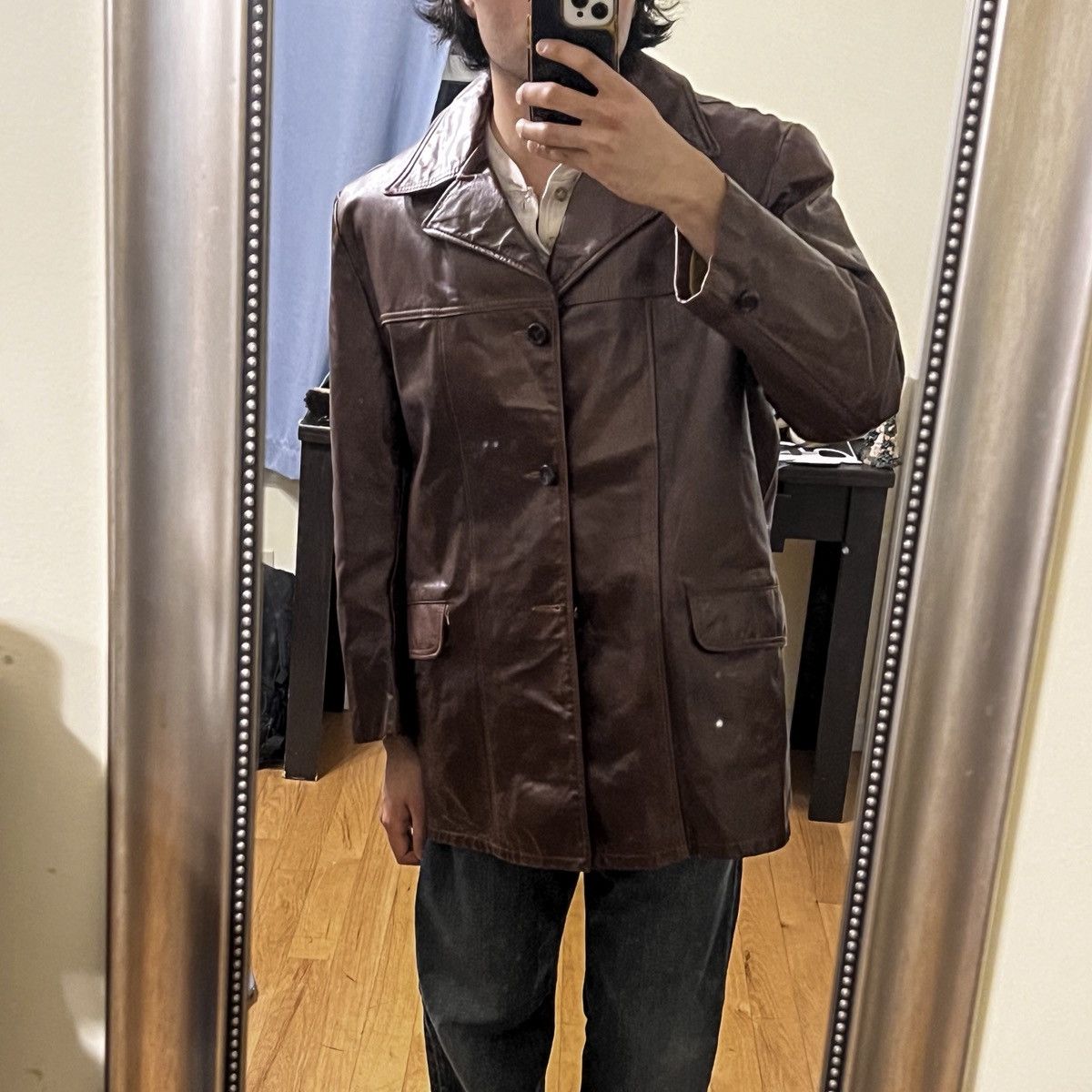 Sears Sears The Leather Shop Vintage Brown Leather Coat Size 46 Size US XL / EU 56 / 4 - 7 Thumbnail