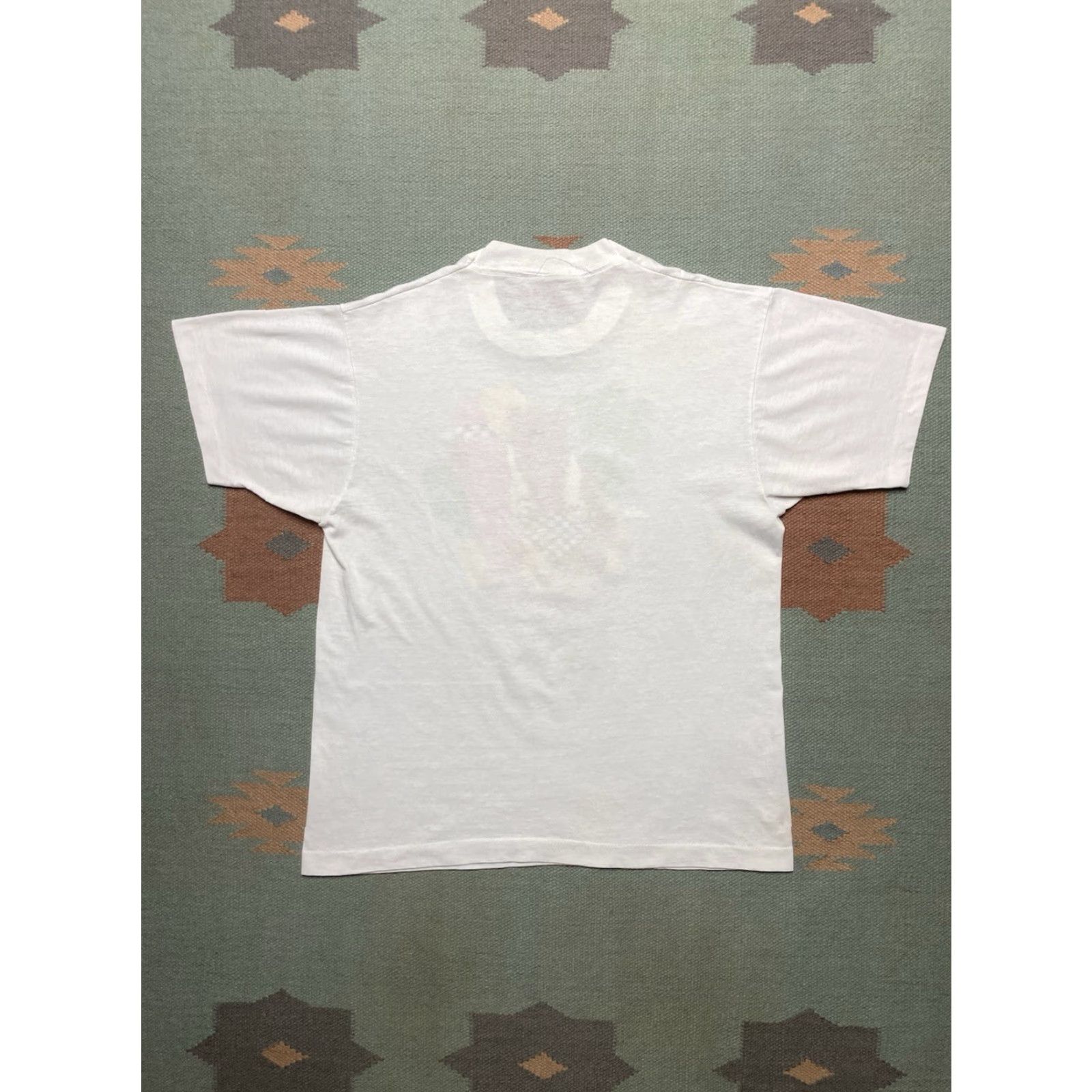 VINTAGE 80s Beach T-Shirt Sharpei Dog Jim Benton Surf Beach White Large Men