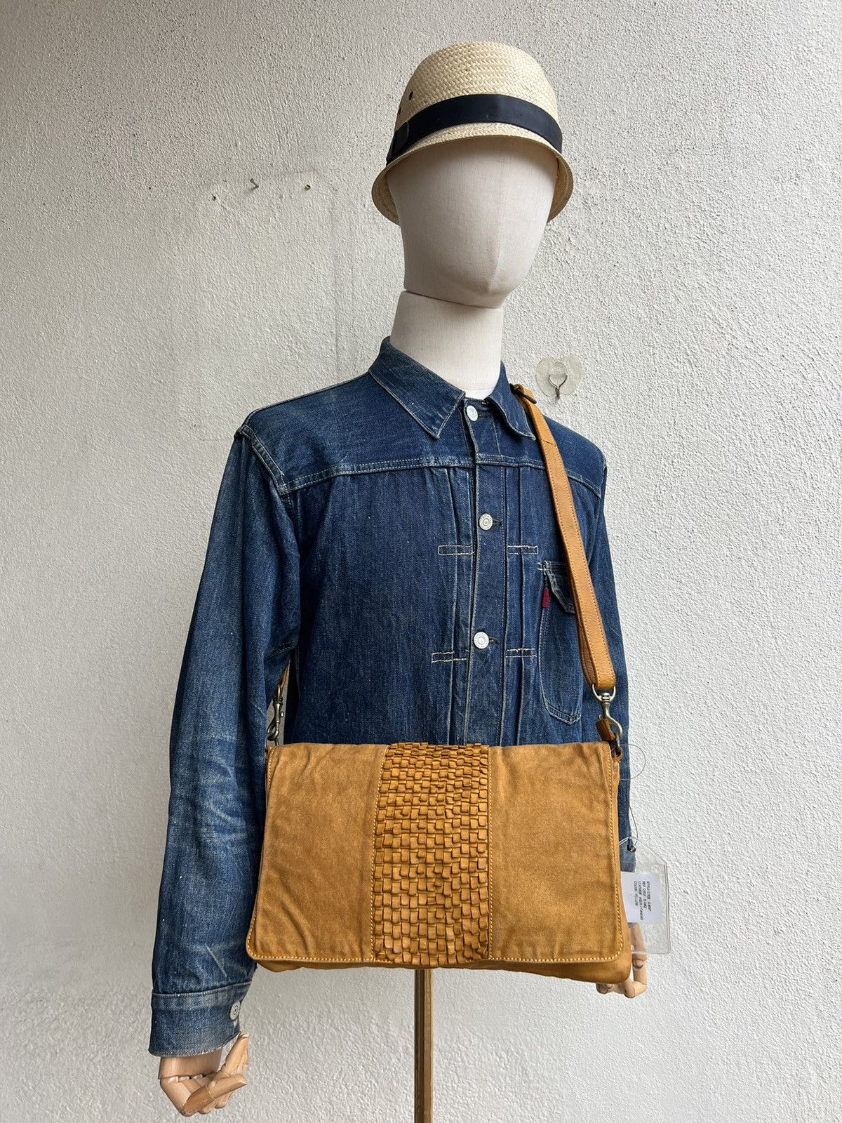Levi's Joy Walker Plus Japan Hybrid Canvas Patina Leather Bag Size ONE SIZE - 3 Thumbnail