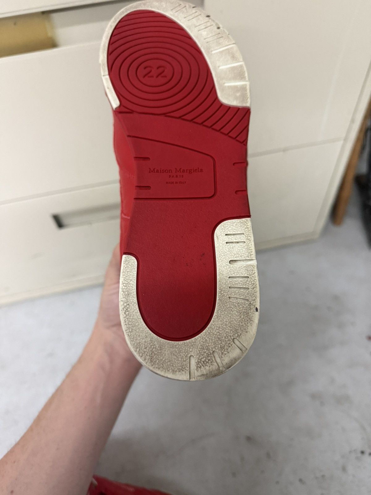Maison Margiela Maison Margirla DDSTCK Hightop Red Size US 9 / EU 42 - 13 Thumbnail