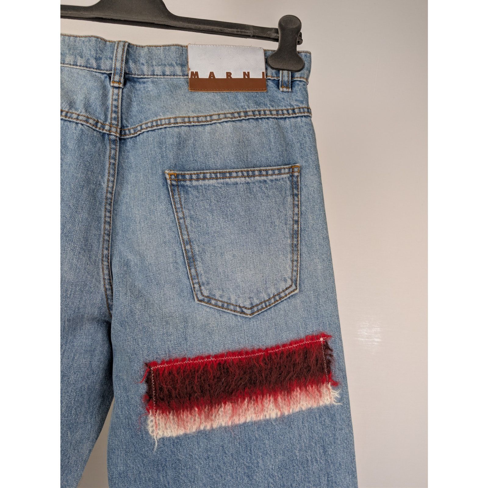 Marni o1rshd1 Embroidered Striped Patch Denim Jean Pants in Blue Size US 32 / EU 48 - 13 Thumbnail
