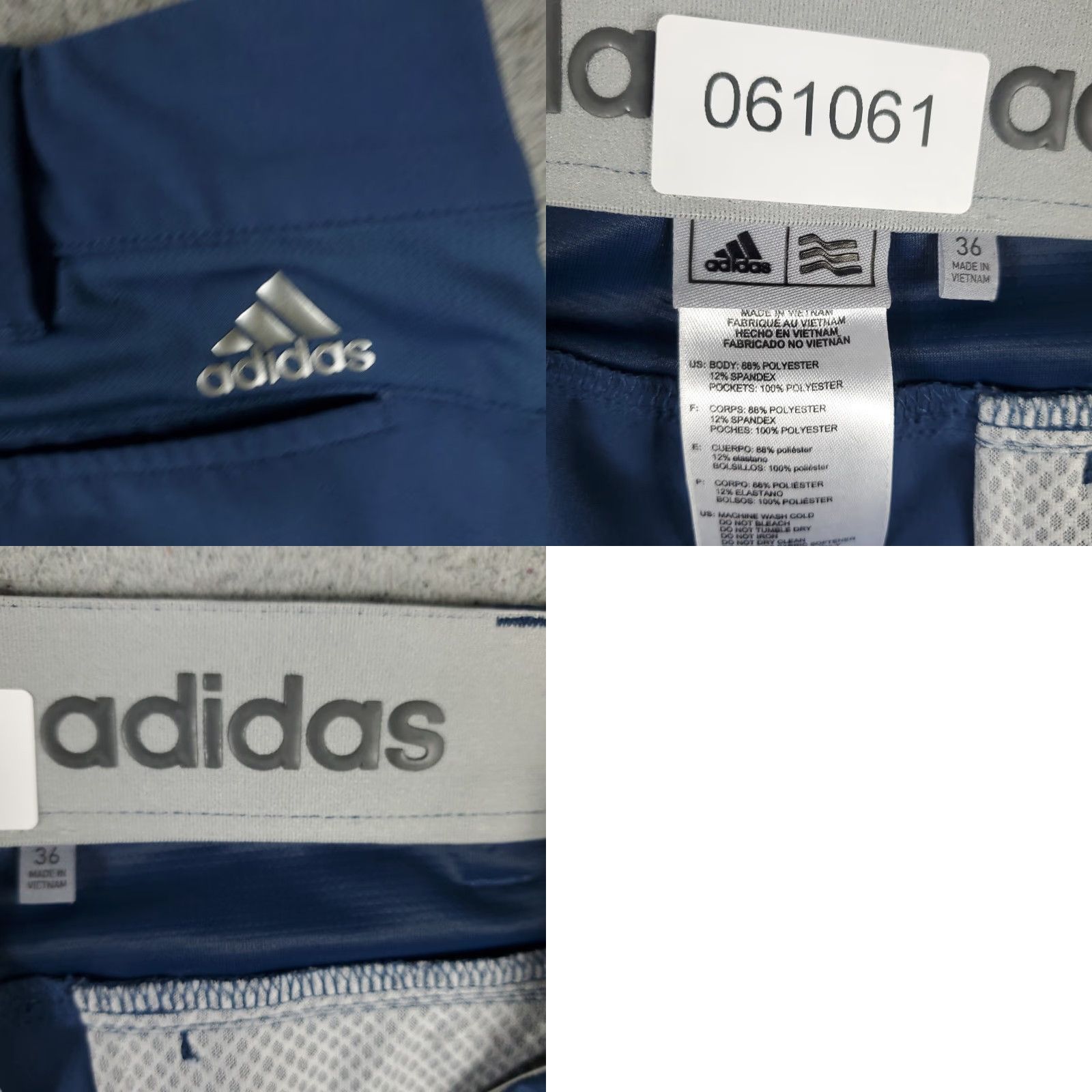 Adidas Adidas Shorts Mens 36 Blue Golf Casual Flat Front Chino Slash Pockets Size US 36 / EU 52 - 8 Thumbnail