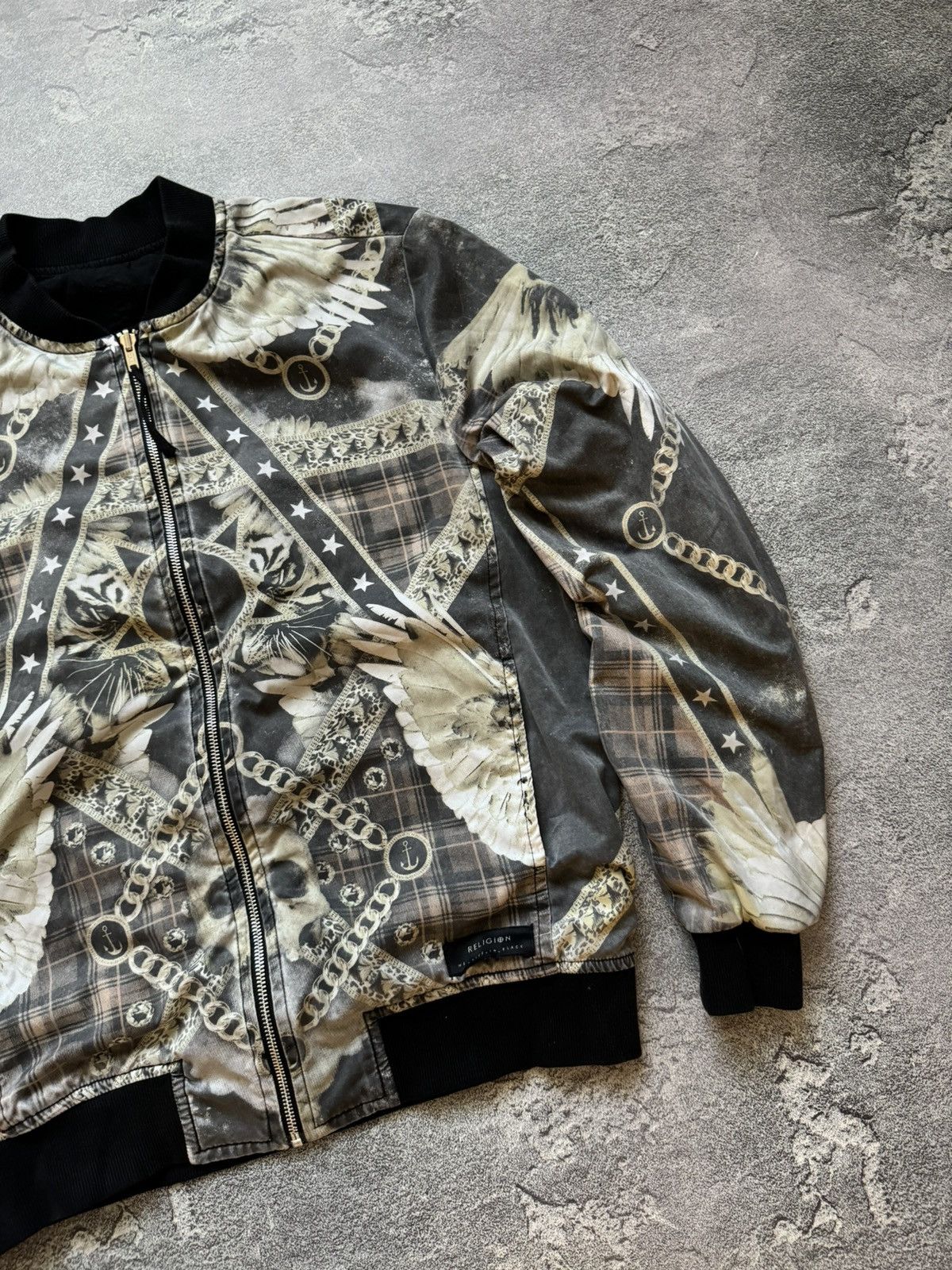 Other Religion M all printed zip bomber jacket long sleeve vintage Size US M / EU 48-50 / 2 - 7 Thumbnail