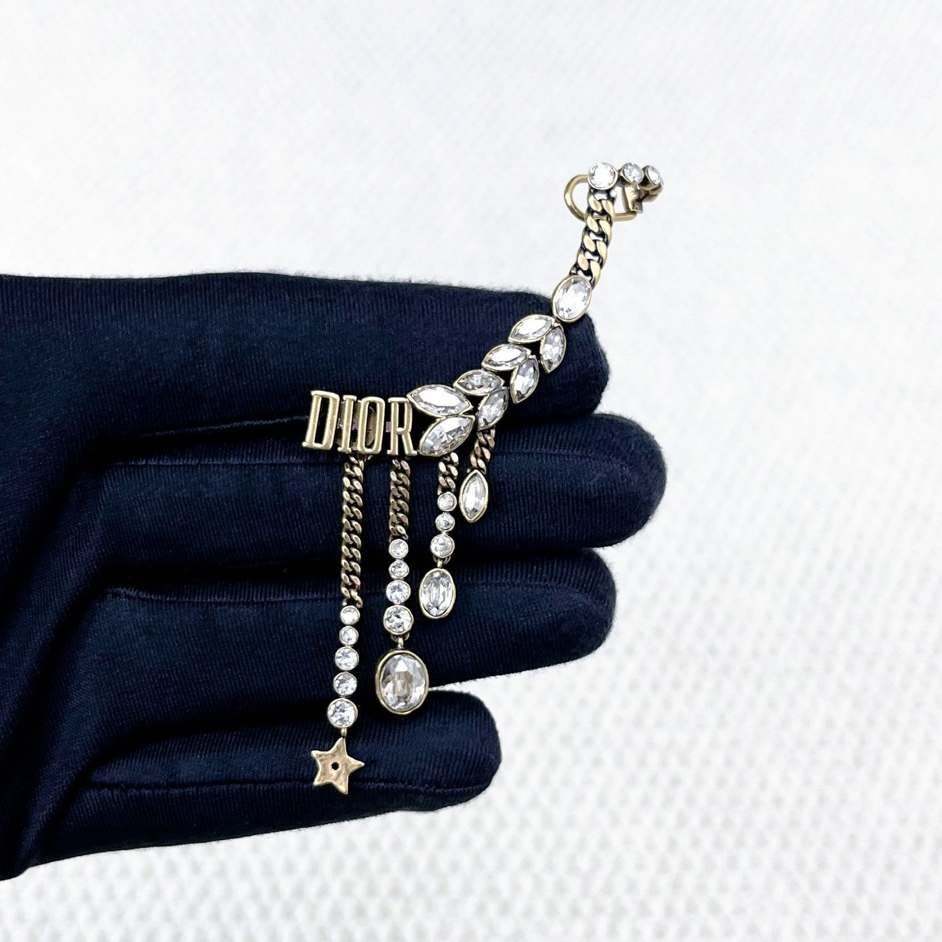 Dior Dior Gold Laurel Branch Crystal Logo Earrings Size US XXS / EU 40 - 3 Thumbnail