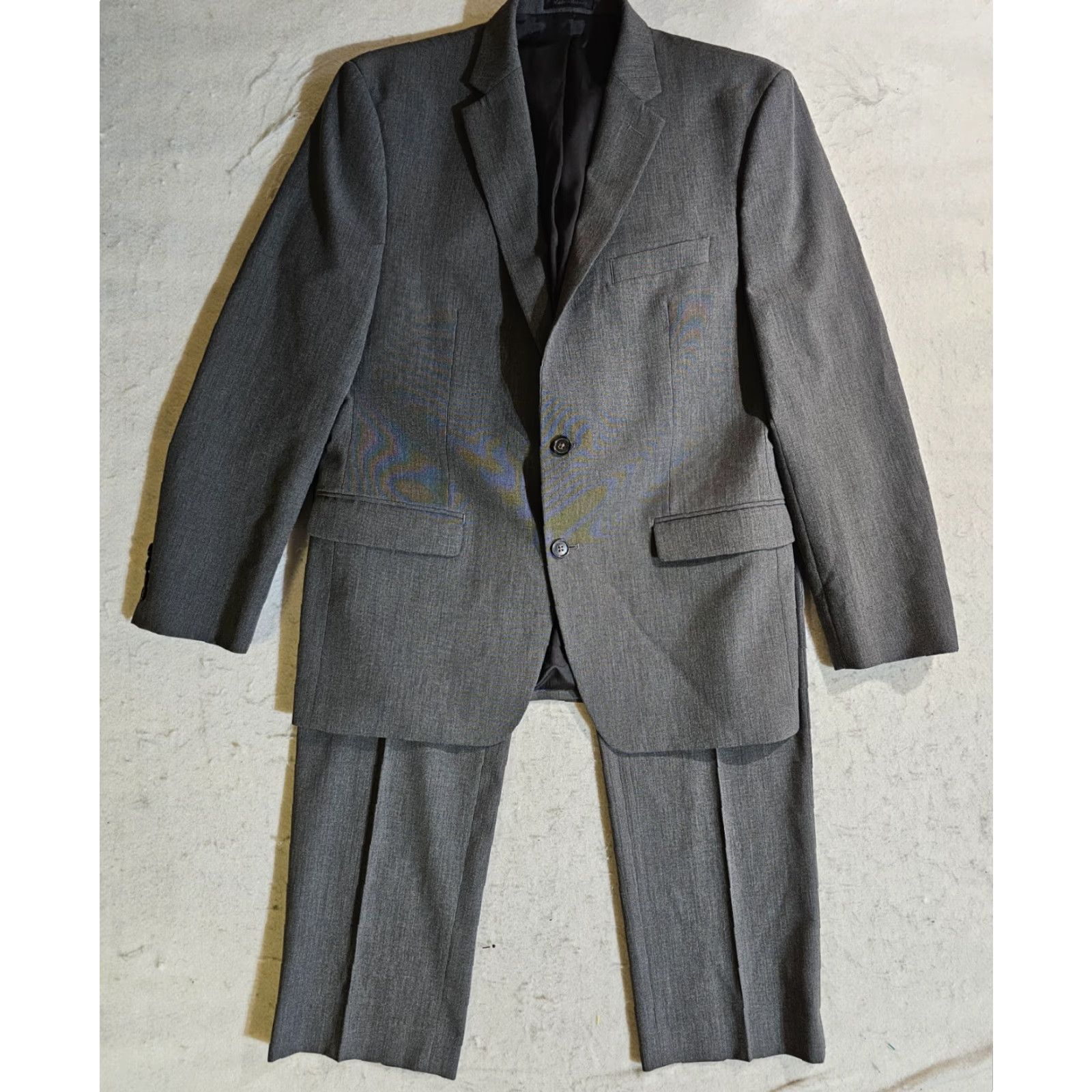 Chaps VINTAGE CHAPS By RALPH LAUREN Signature 2 Pc Solid Grey Suit Mens Sz 42 Reg 36x30 Pants Size 42R - 2 Thumbnail