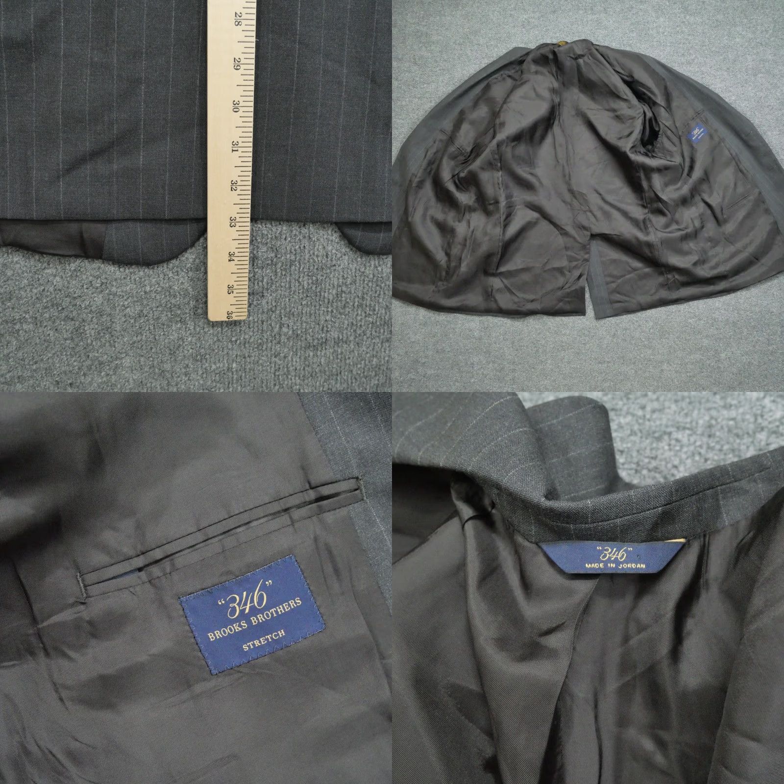 Brooks Brothers Brooks Brothers Blazer Jacket Mens 48L Grey Striped Single-Breasted 2 Button Big & Tall Size 48R - 8 Thumbnail