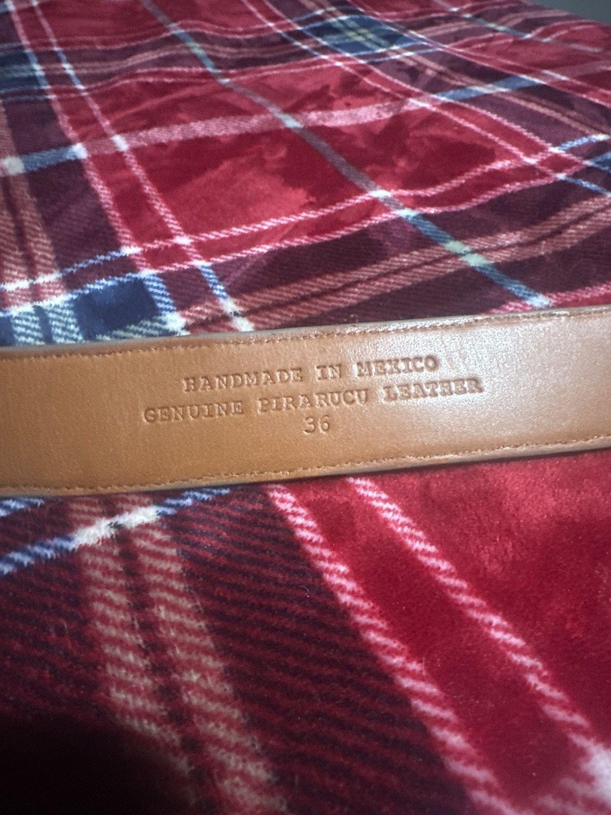 Other Pirarucu handmade leather belt Size 36 - 3 Thumbnail