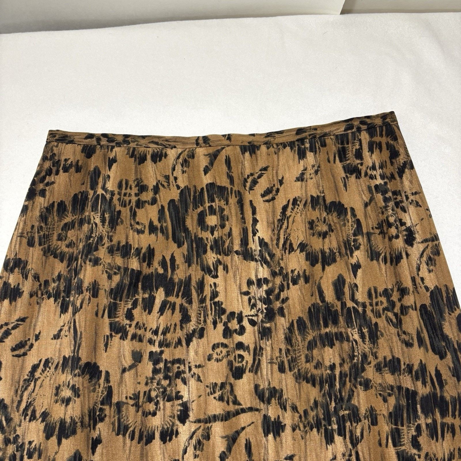 Harve Benard Harve Benard 12 Pencil Skirt Brown + Black Floral Patterned Size 34" / US 12 / IT 48 - 2 Thumbnail