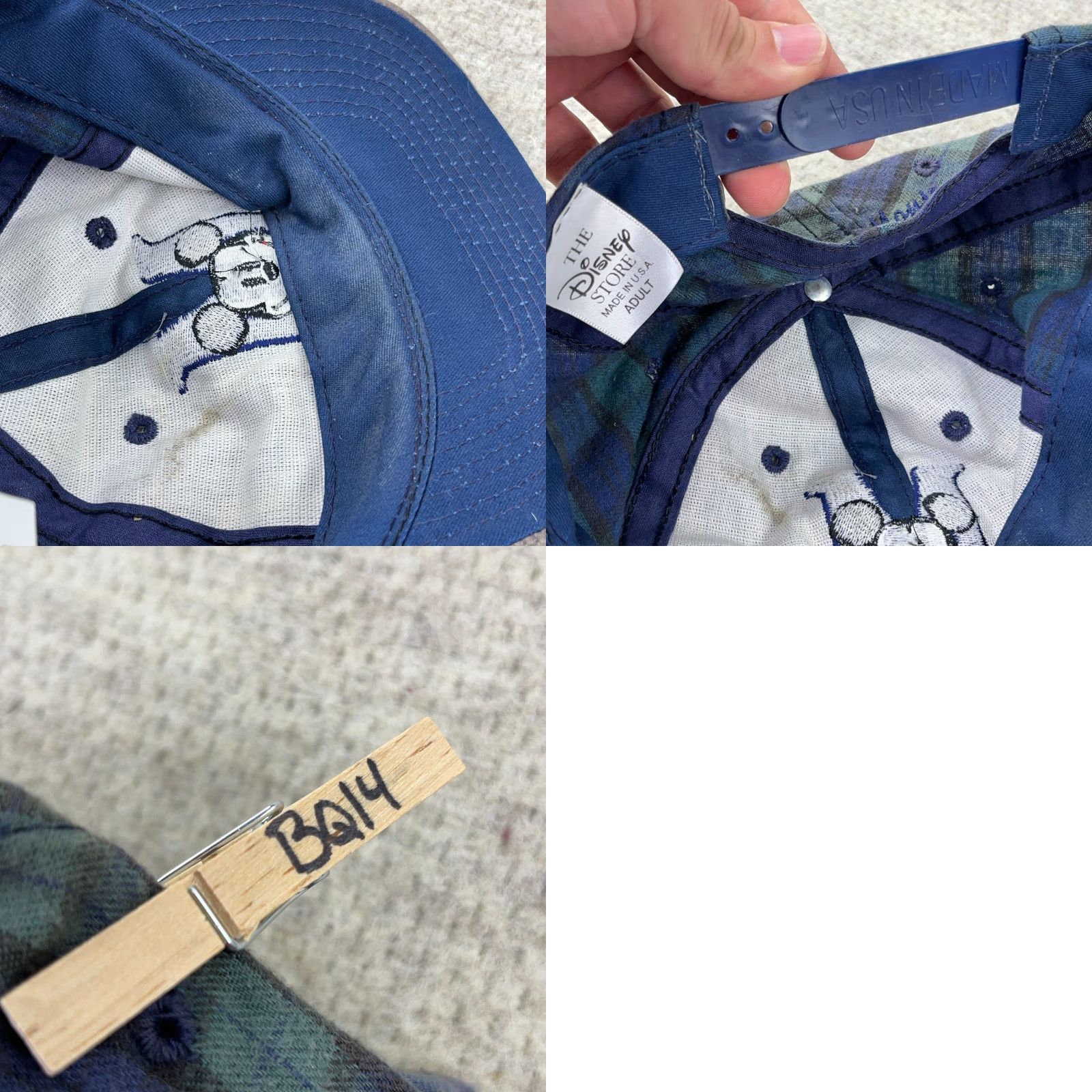 Mickey Unlimited VINTAGE Mickey Mouse Snapback Hat Cap Plaid Green Blue 90s Retro Cartoon Adjustable Mens Size ONE SIZE - 8 Thumbnail
