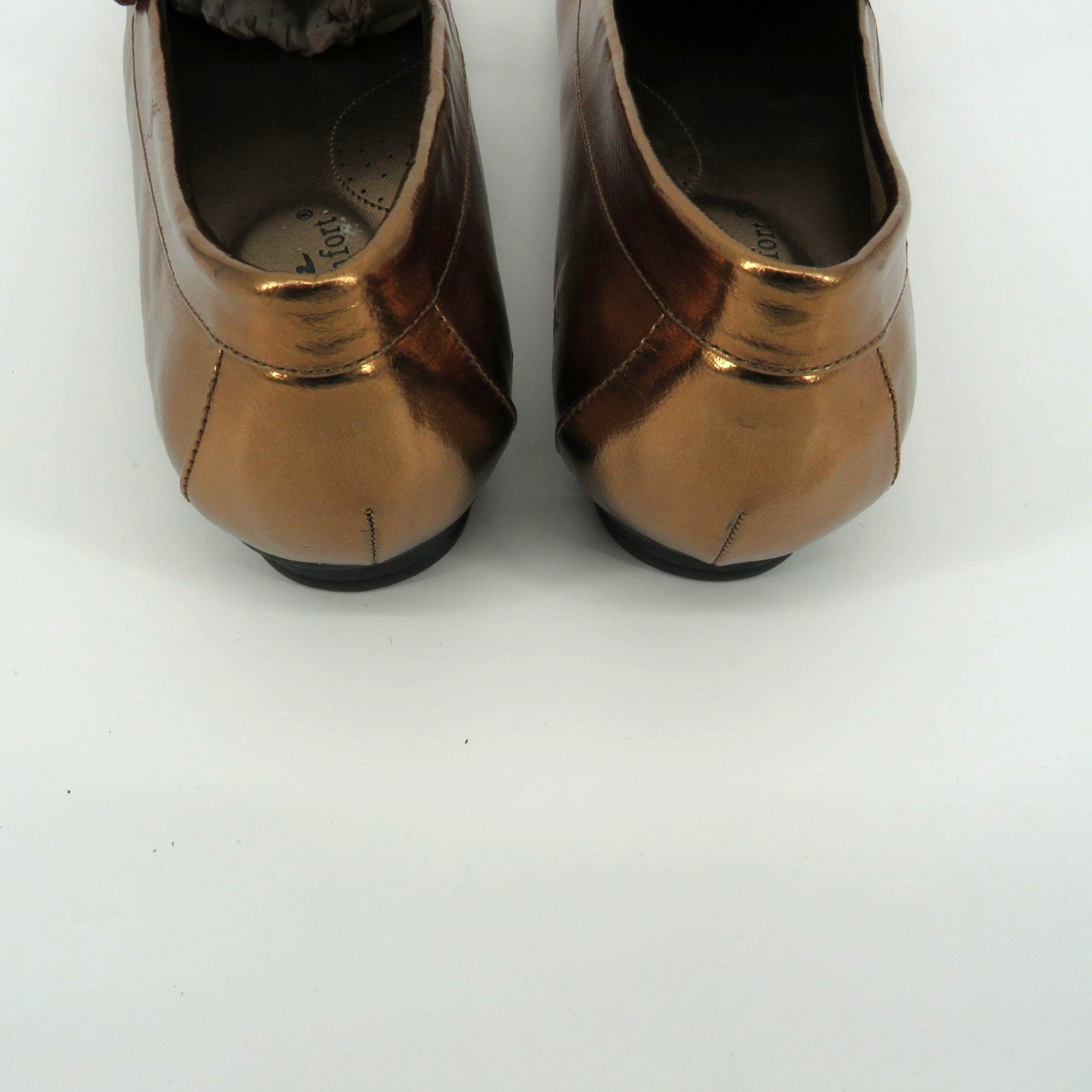 Other Annie Shoes Women's Metallic Bronze Loafers Size 6 Comfort S Size US 6 / IT 36 - 6 Thumbnail