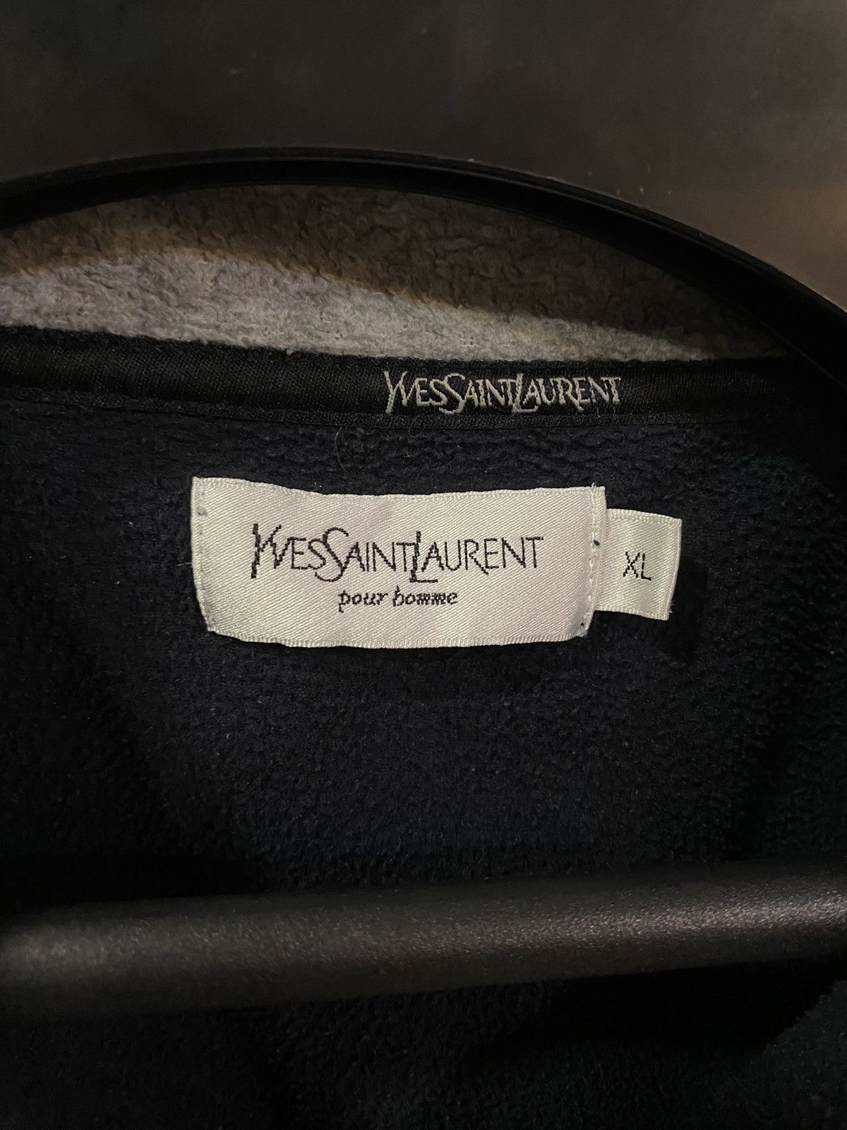 Yves Saint Laurent Fleece YSL Sweatshirt 1/4 Zip Big Logo YSL Sweater Polar Size US XL / EU 56 / 4 - 3 Thumbnail