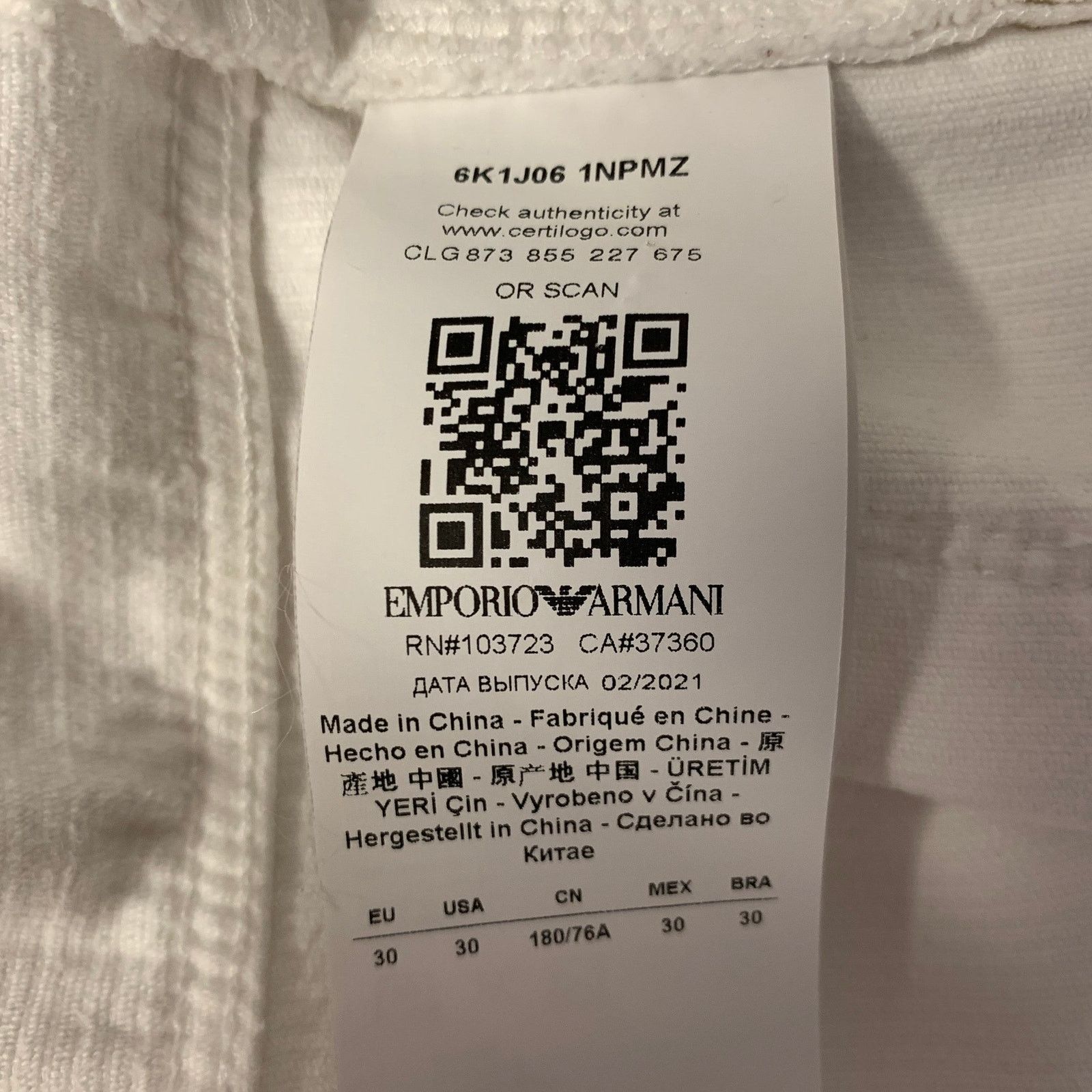 Emporio Armani EMPORIO ARMANI Size 30 White Corduroy Casual Pants Size US 30 / EU 46 - 6 Thumbnail