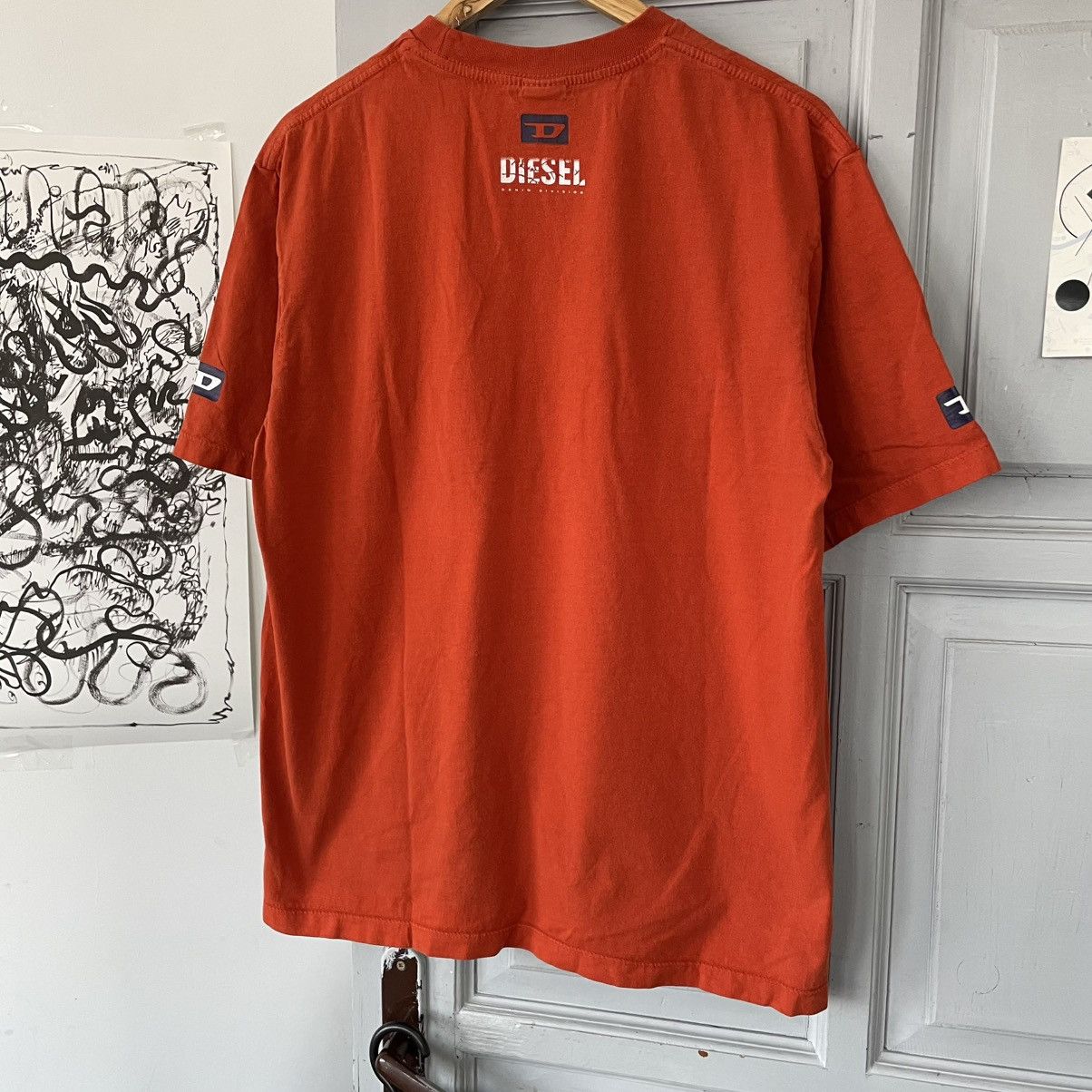 Diesel × Vintage Diesel Vintage l T-shirt Big Double logo Orange Size XL Y2K Size US XL / EU 56 / 4 - 7 Thumbnail