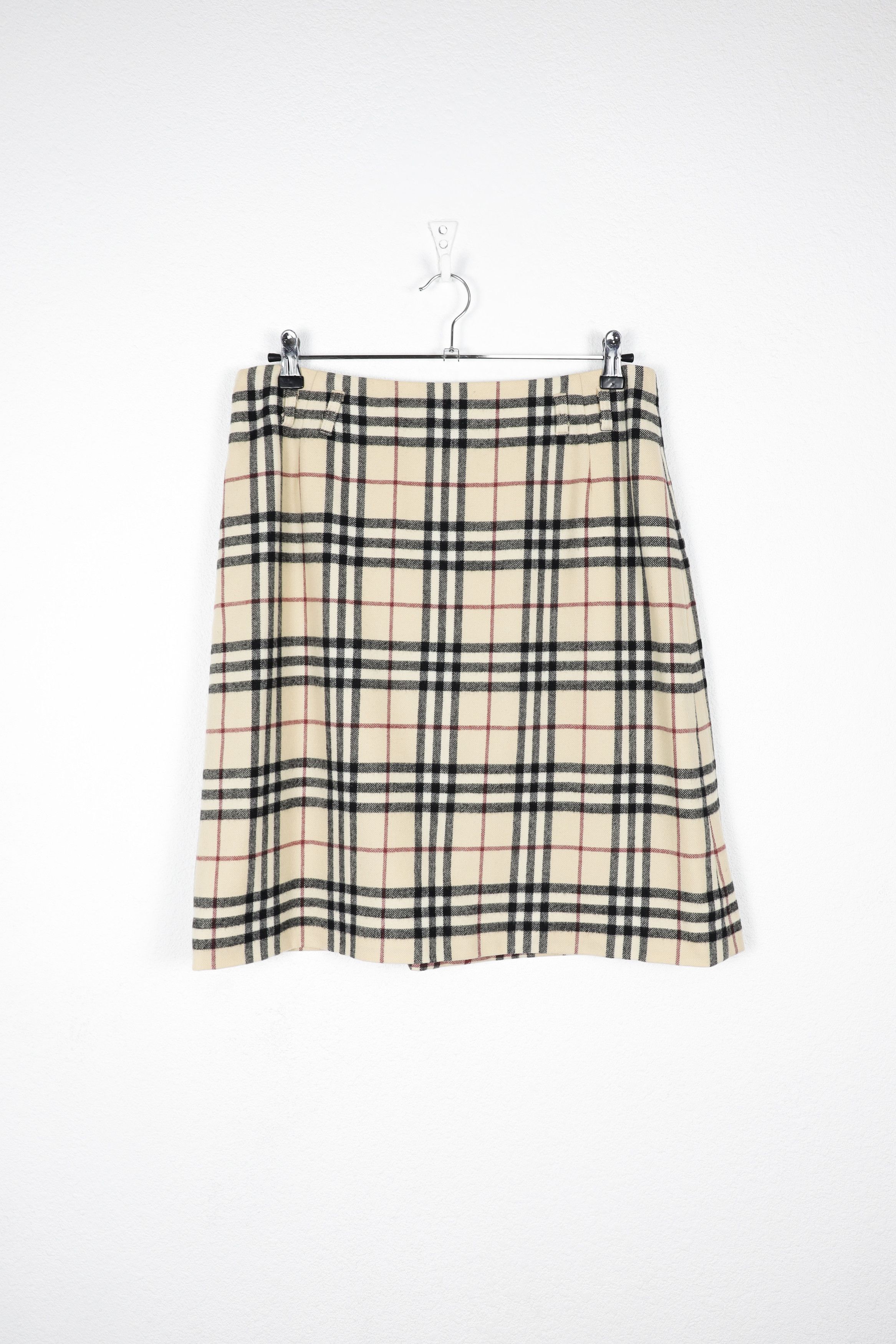 Burberry × Burberry Prorsum Vintage Burberry Beige Check Wool Skirt 90s Size 36" / US 14 / IT 50 - 1 Thumbnail