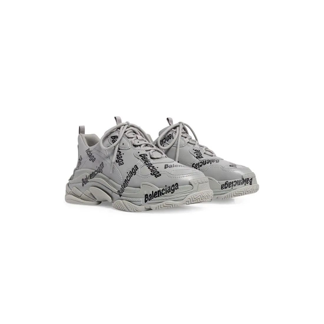 Balenciaga o1bcso1str1224 Triple S Logotype Sneakers in Grey/Black Size US 10 / EU 43 - 2 Thumbnail