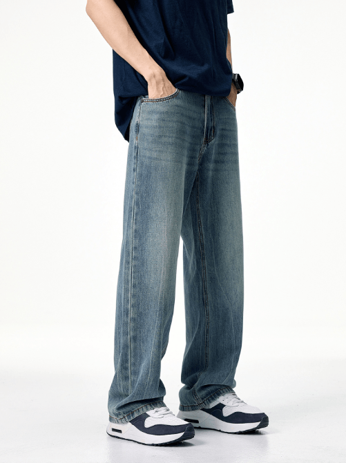 Japanese Brand × Jean Men's washed wide-leg vintage loose straight jeans Size US 32 / EU 48 - 2 Thumbnail