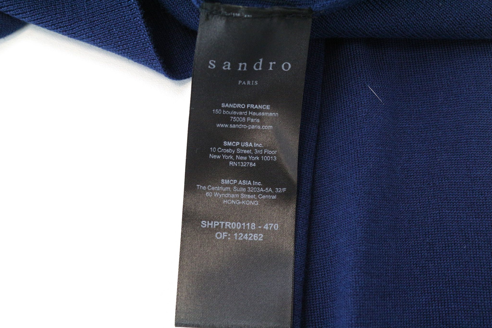 Sandro XS Navy Blue Tight Knit Wool Crew Neck Jumper 74574 Size US XS / EU 42 / 0 - 8 Thumbnail
