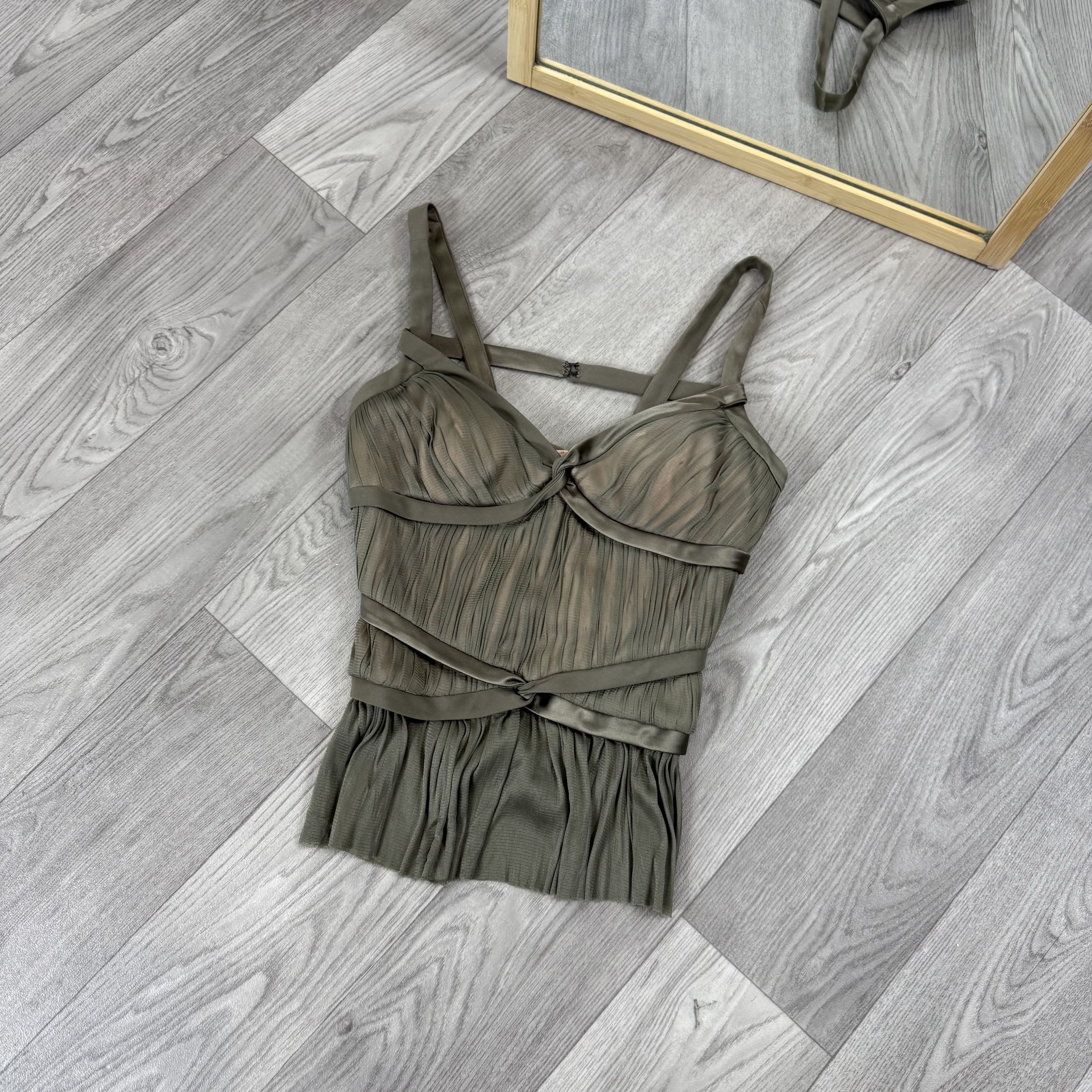 Vintage Vintage Amanda Wakeley 00s Silk Corset Style Crop Top Blouse Size M / US 6-8 / IT 42-44 - 1 Thumbnail