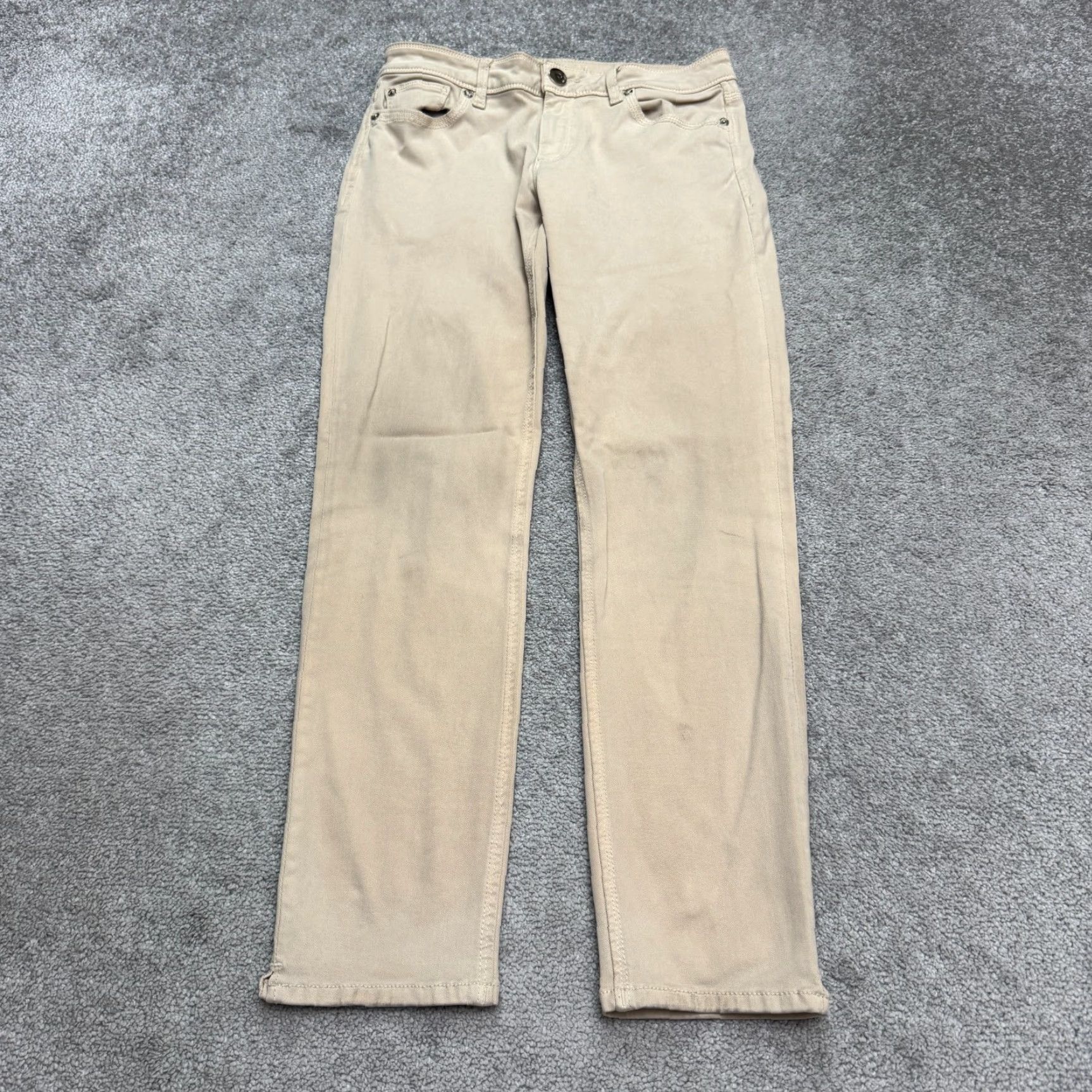 DL1961 DL1961 Angel Mid Rise Skinny Ankle Jeans Womens 27 Beige Denim 5-Pocket City Outdoor Preppy Size 27" / US 4 / IT 40 - 2 Thumbnail