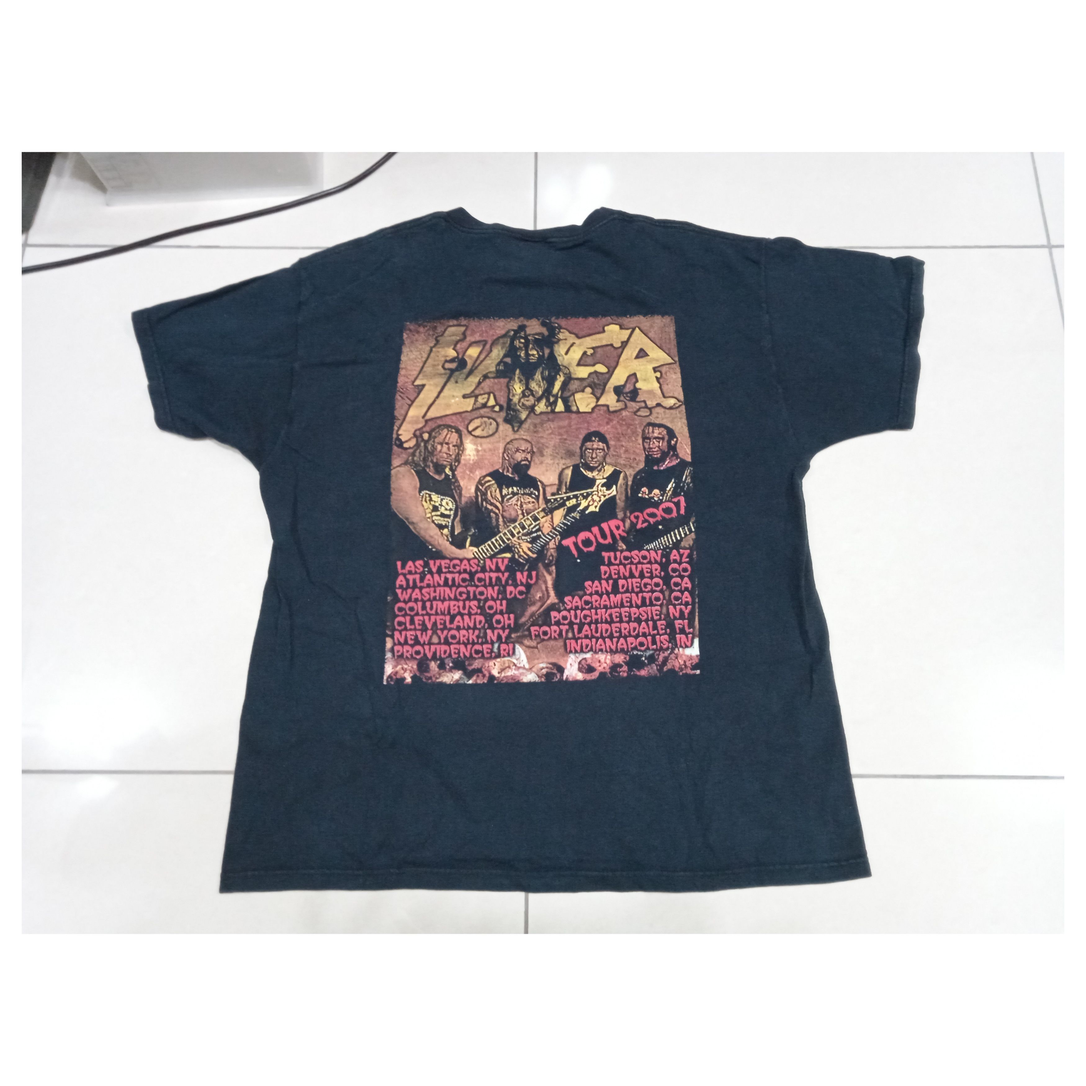 Band Tees × Vintage Vintage 2000s Slayer Christ Illusion 2007 Bootleg T Shirt Size US XL / EU 56 / 4 - 1 Thumbnail