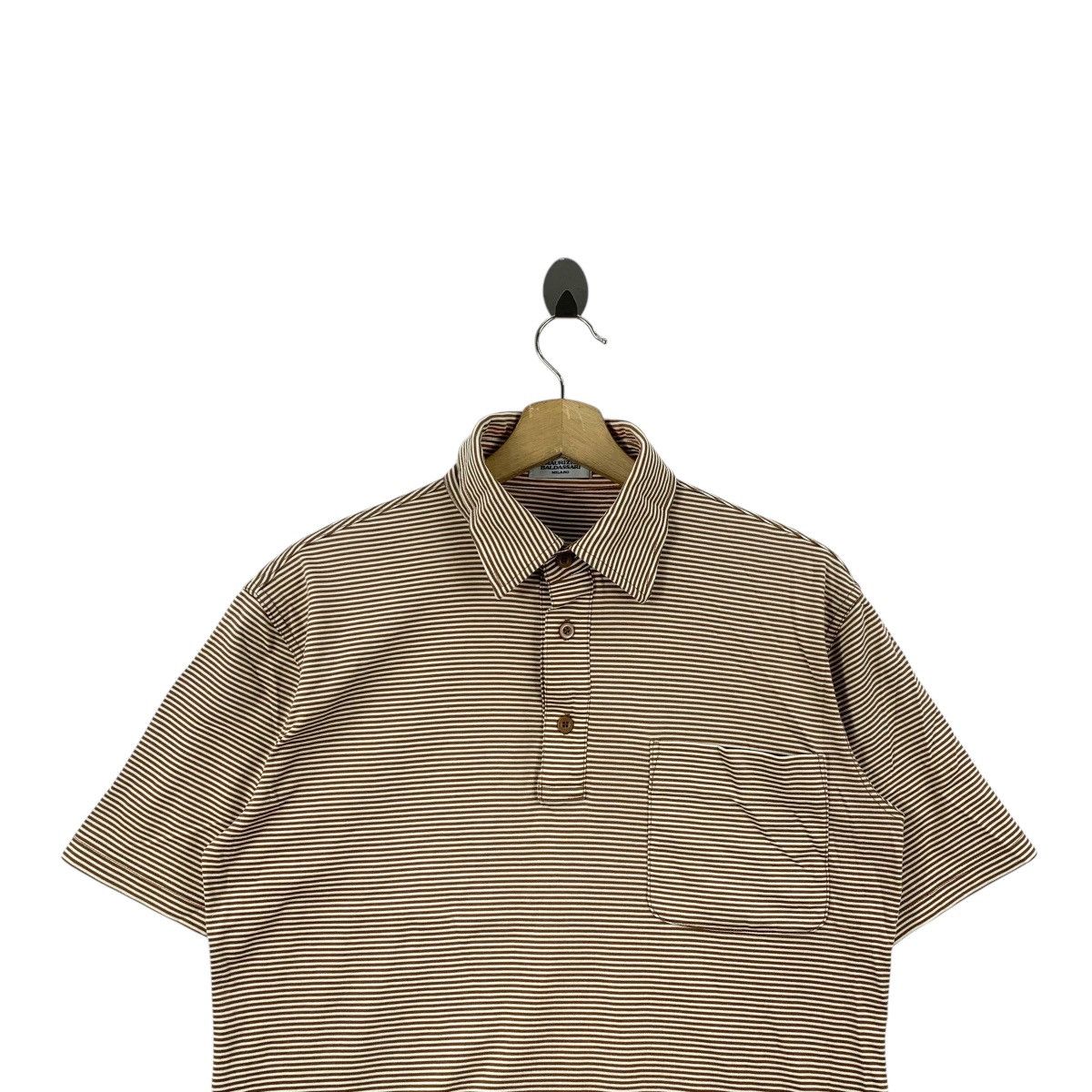 Vintage Vintage MAURIZIO BALDASSARI MILANO Striped Polo Tee Shirt Size M / US 6-8 / IT 42-44 - 2 Thumbnail