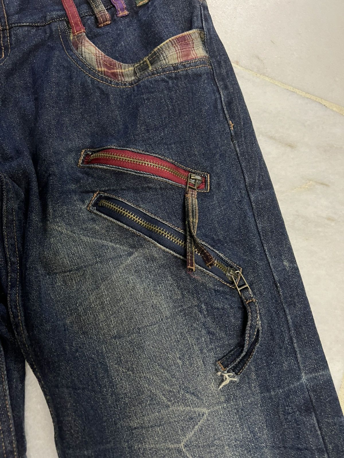 Japanese Brand 💥Double Waist💥Vintage 90’s Style Double Focus Mud Wash Jean Size US 33 - 6 Thumbnail